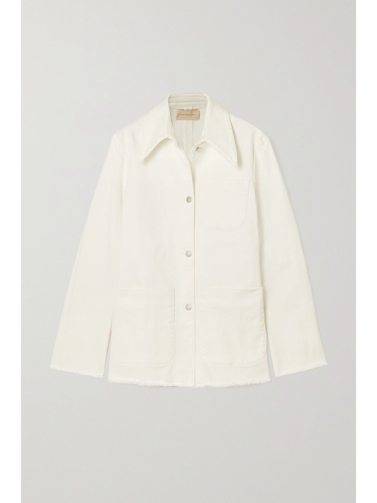 Christopher Kane Frayed Organic Denim Jacket - Cream