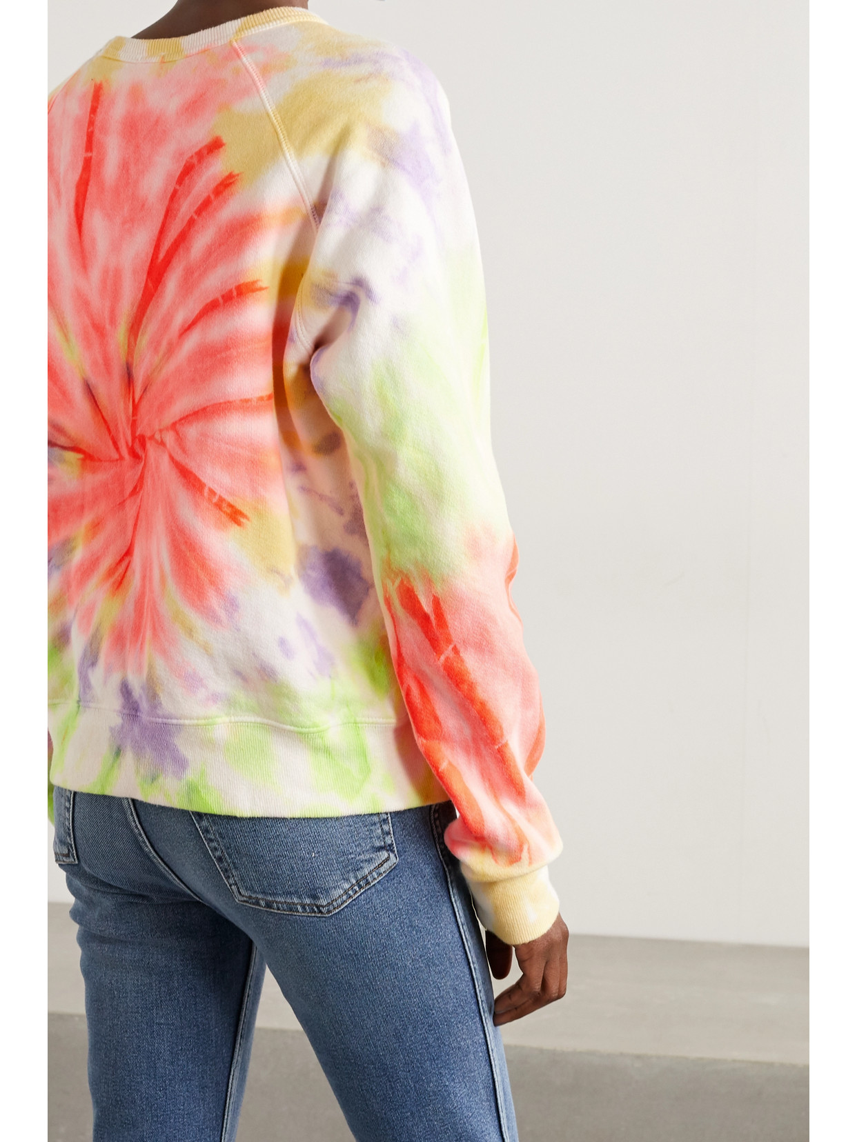Re/done Tie-dyed Cotton-jersey Sweatshirt In Yellow | ModeSens