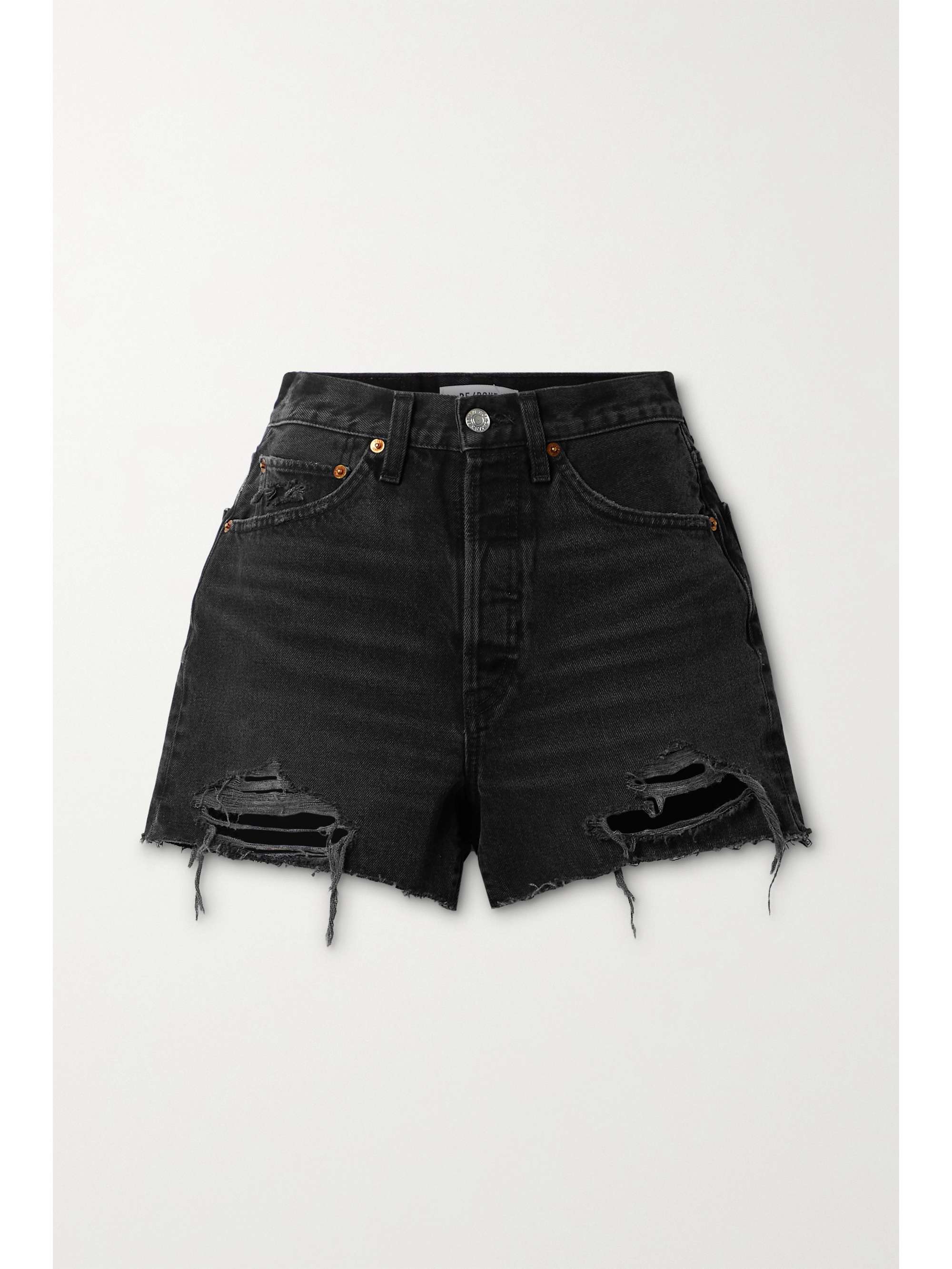 frayed denim shorts