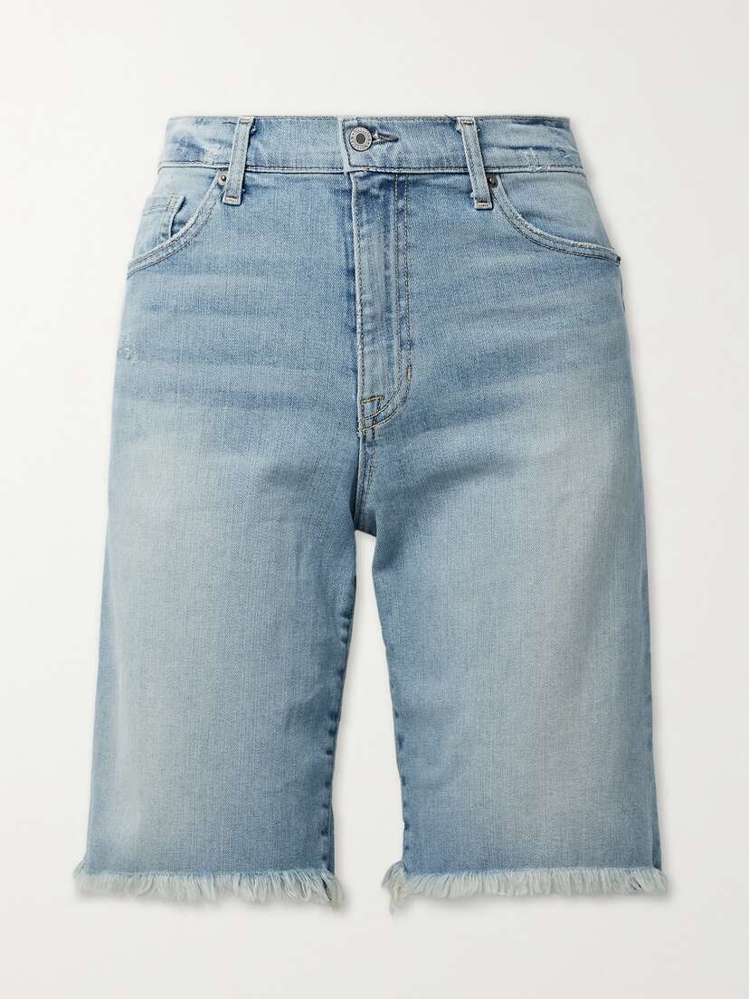 Nili Lotan Boyfriend Frayed Denim Shorts