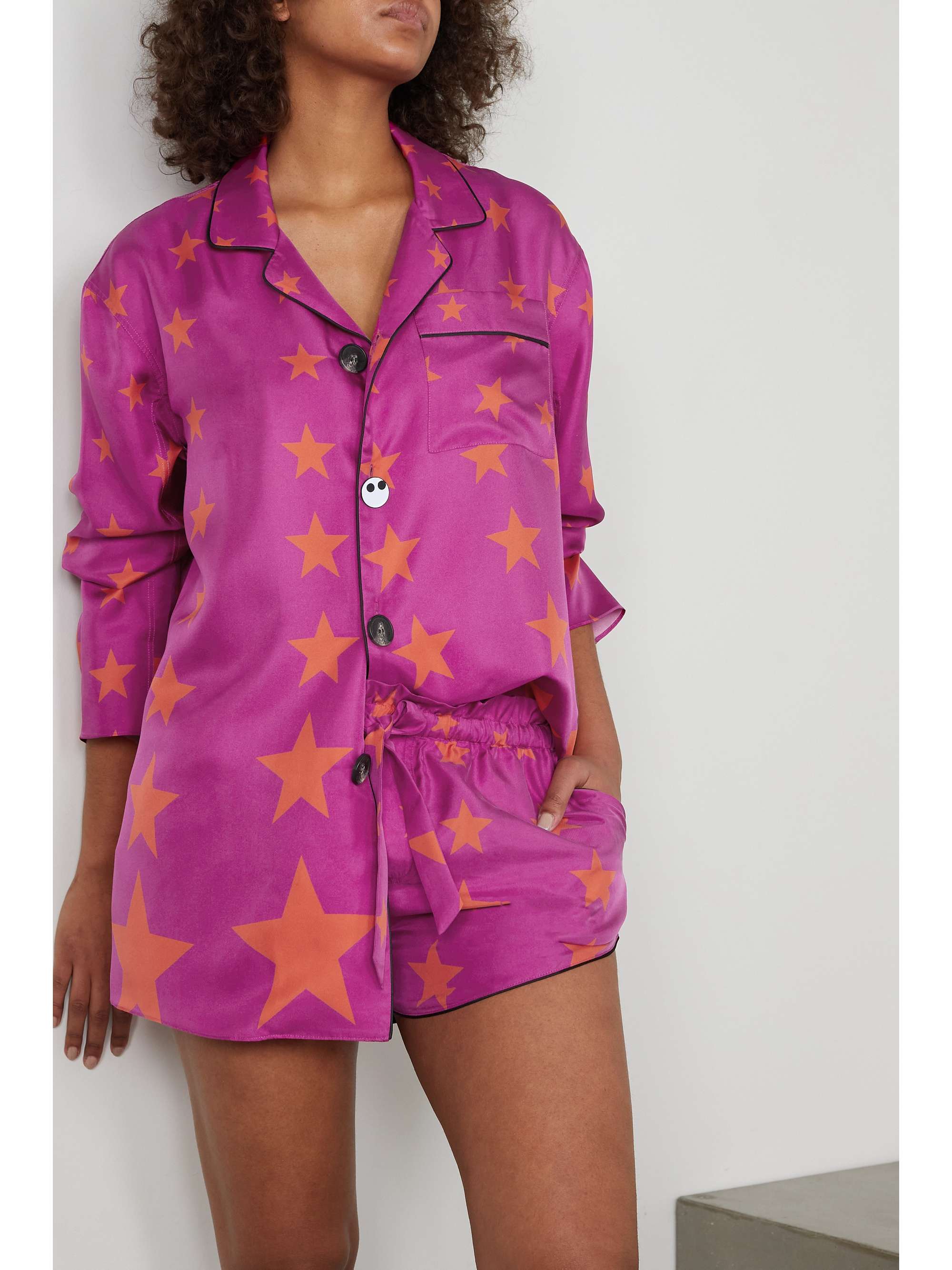AZ FACTORY Pijama You're A Star 印花真丝斜纹布短裤