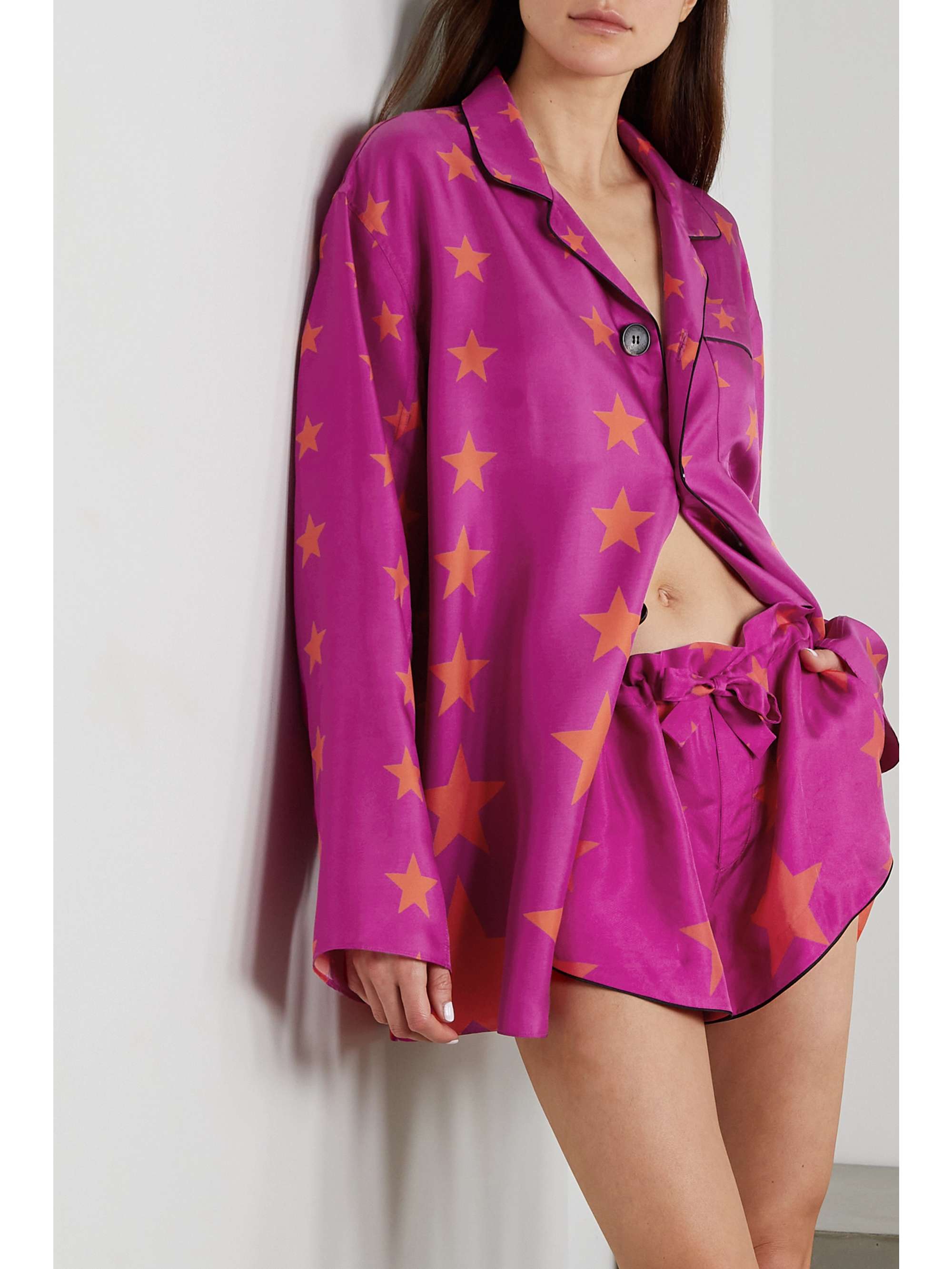 AZ FACTORY Pijama You're A Star 印花真丝斜纹布短裤