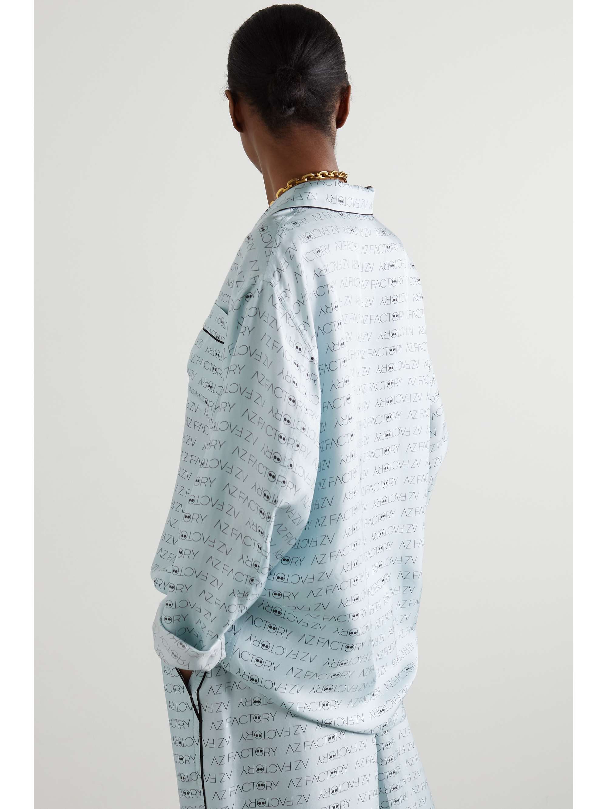 AZ FACTORY Pijama Valentine printed silk-twill shirt