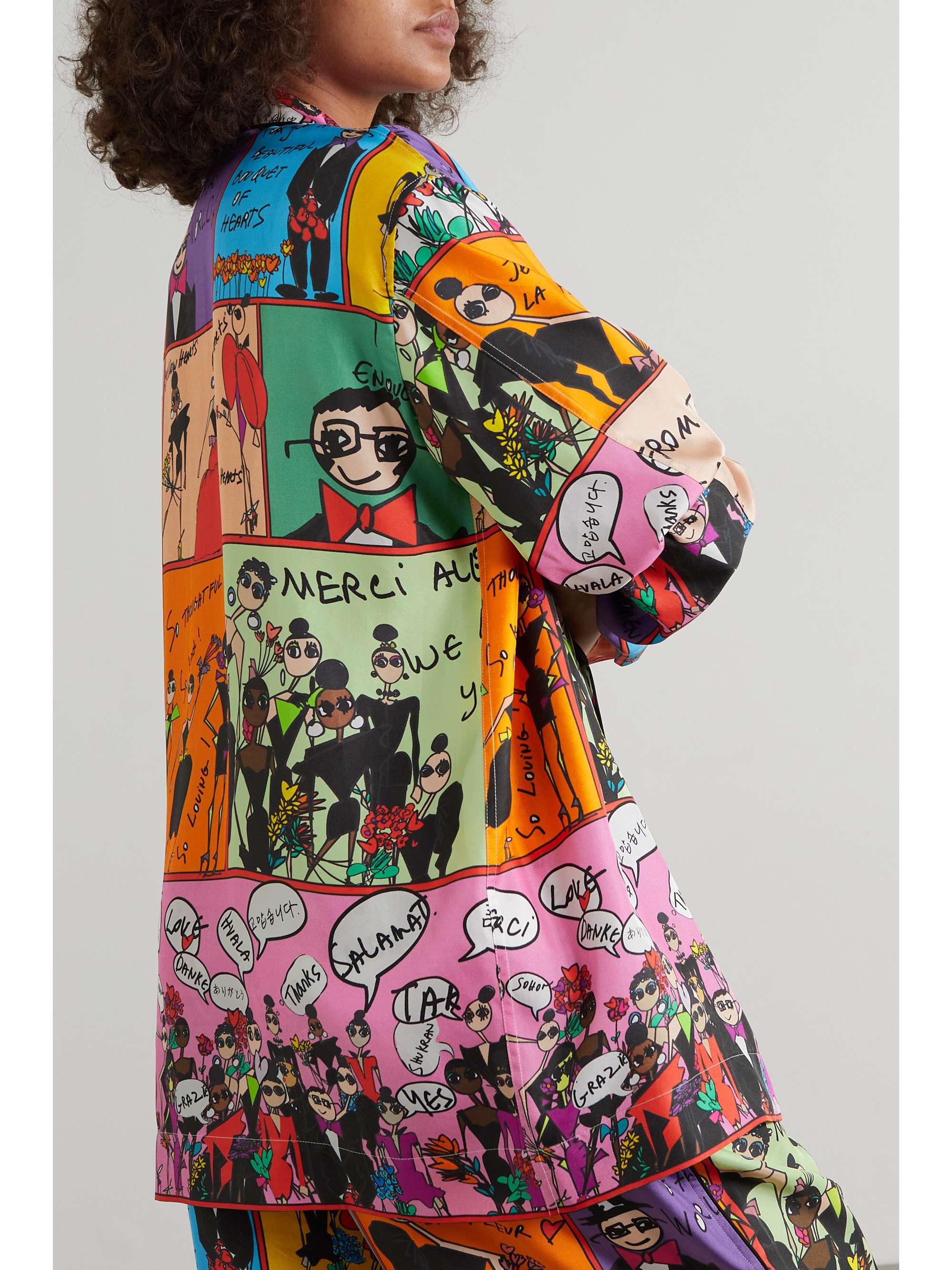 AZ FACTORY Pijama Valentine printed silk-twill shirt