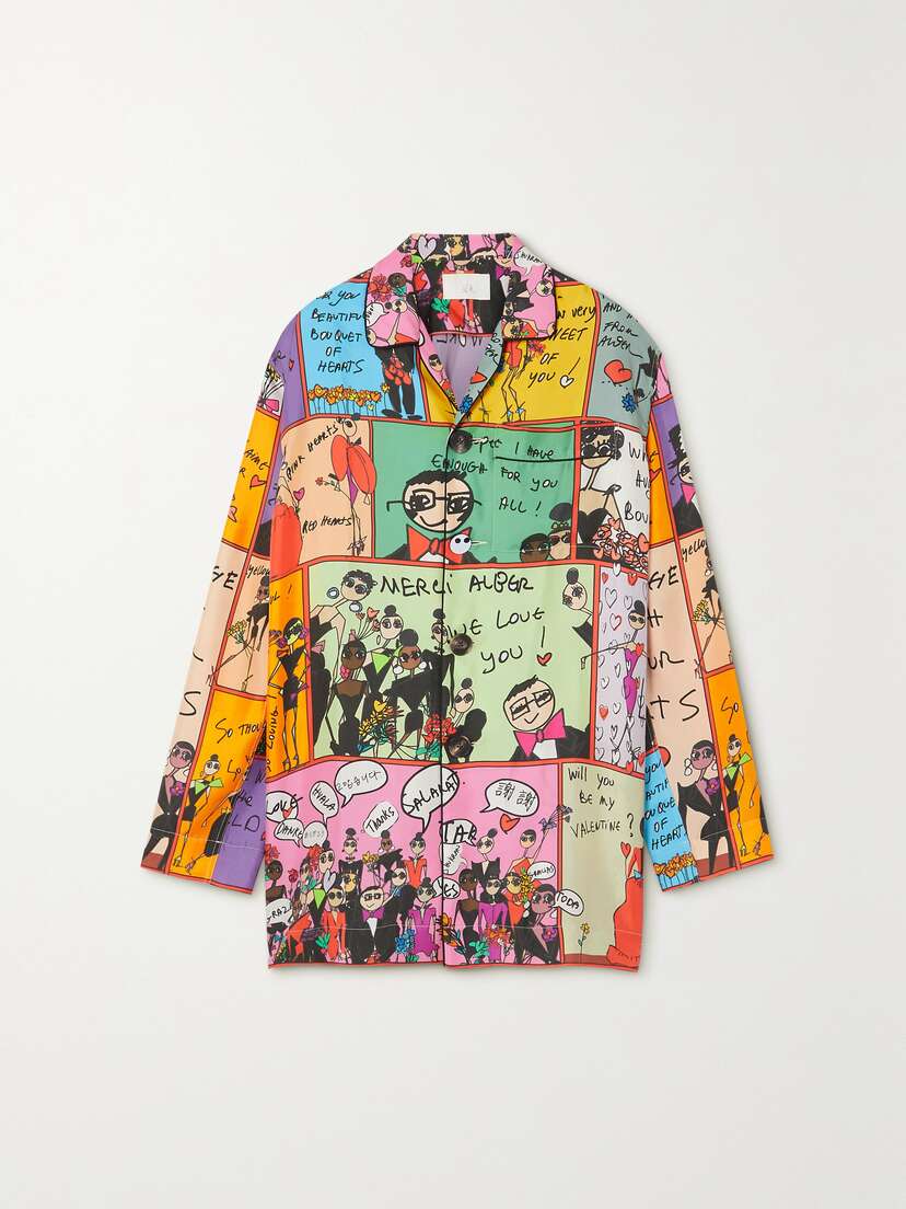 AZ Factory Pijama Valentine Printed Silk-twill Shirt