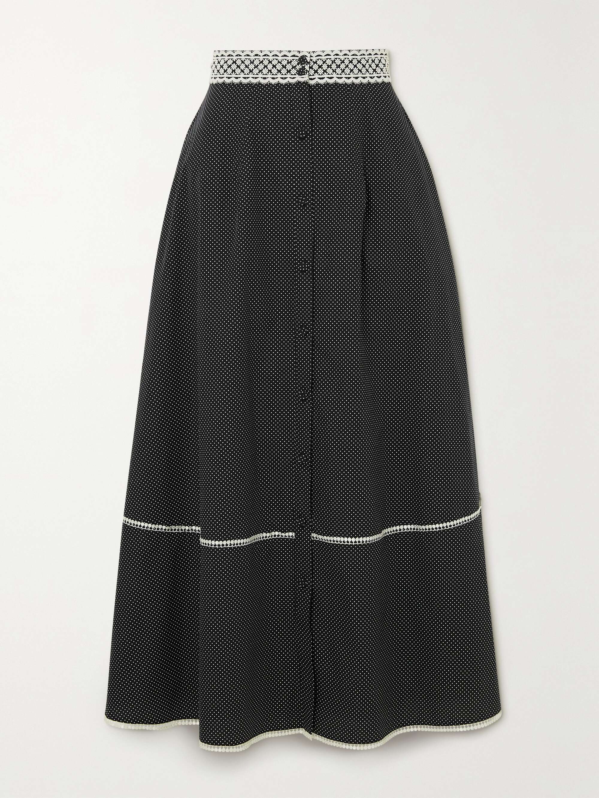 Polka dot skirt with lace trim clearance