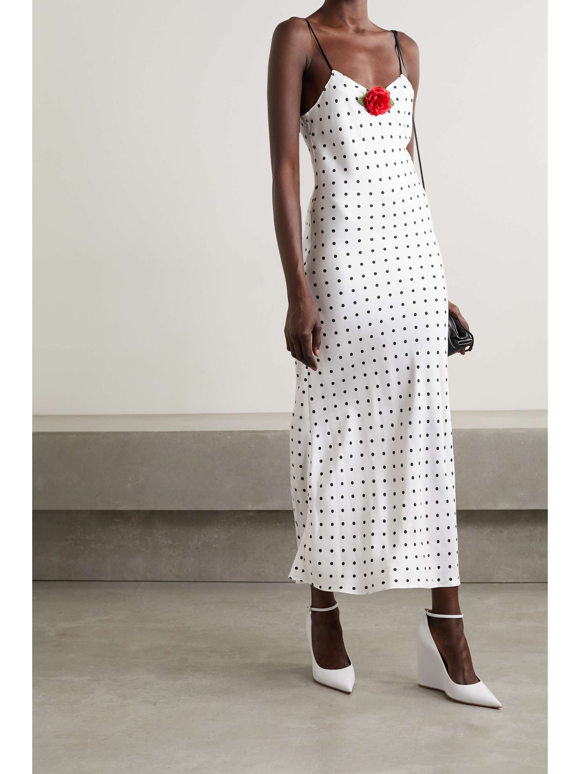 grey polka dot dress