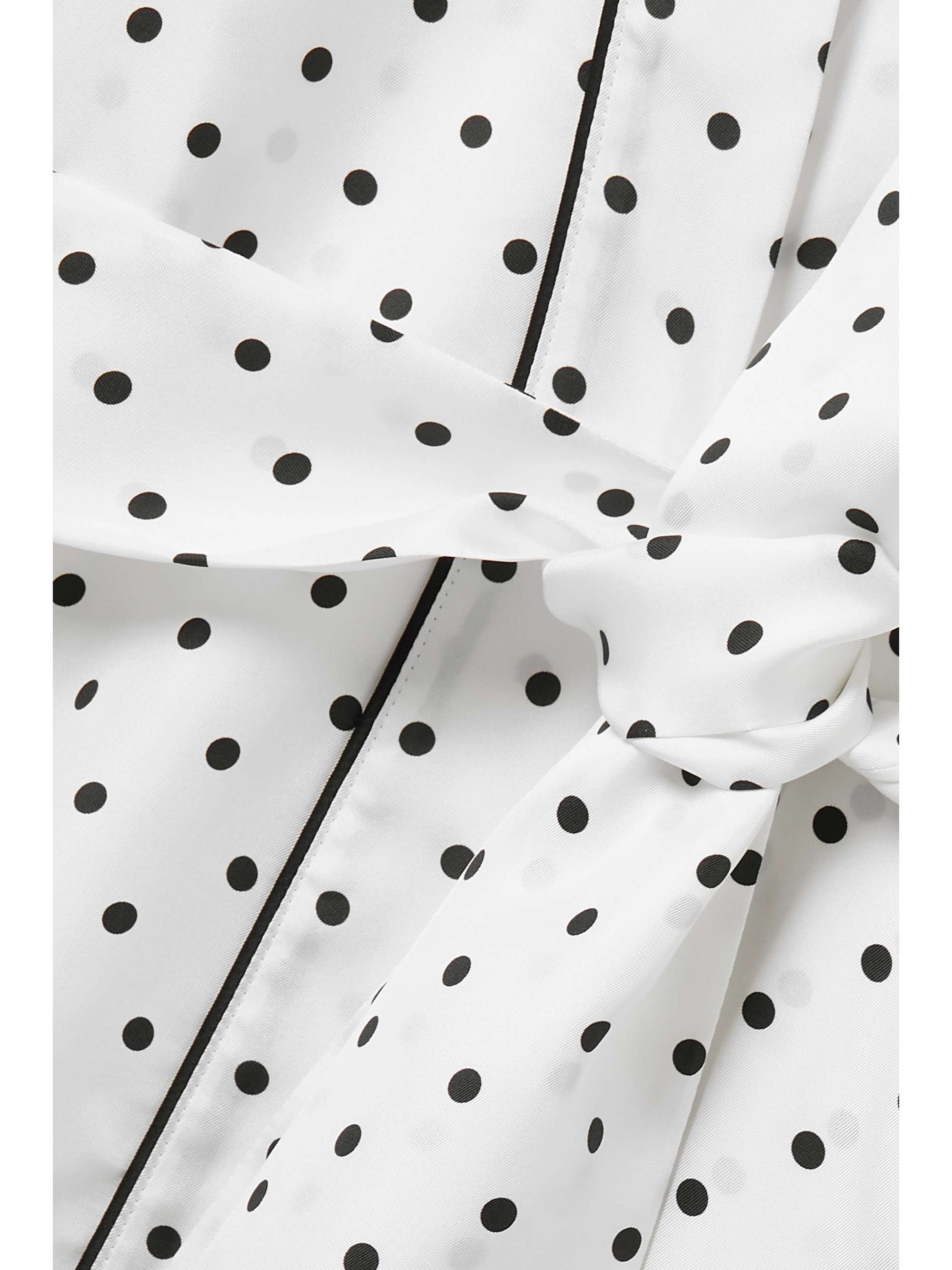 RODARTE Belted polka-dot silk-twill robe