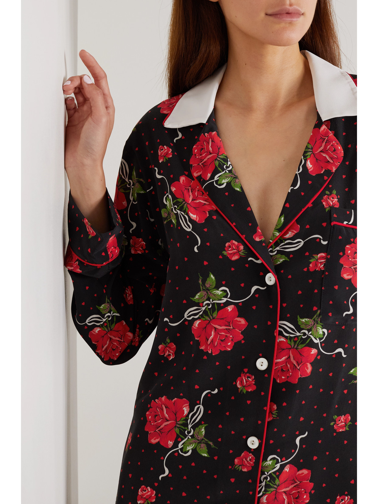 Floral-Print Silk Crepe De Chine Blouse