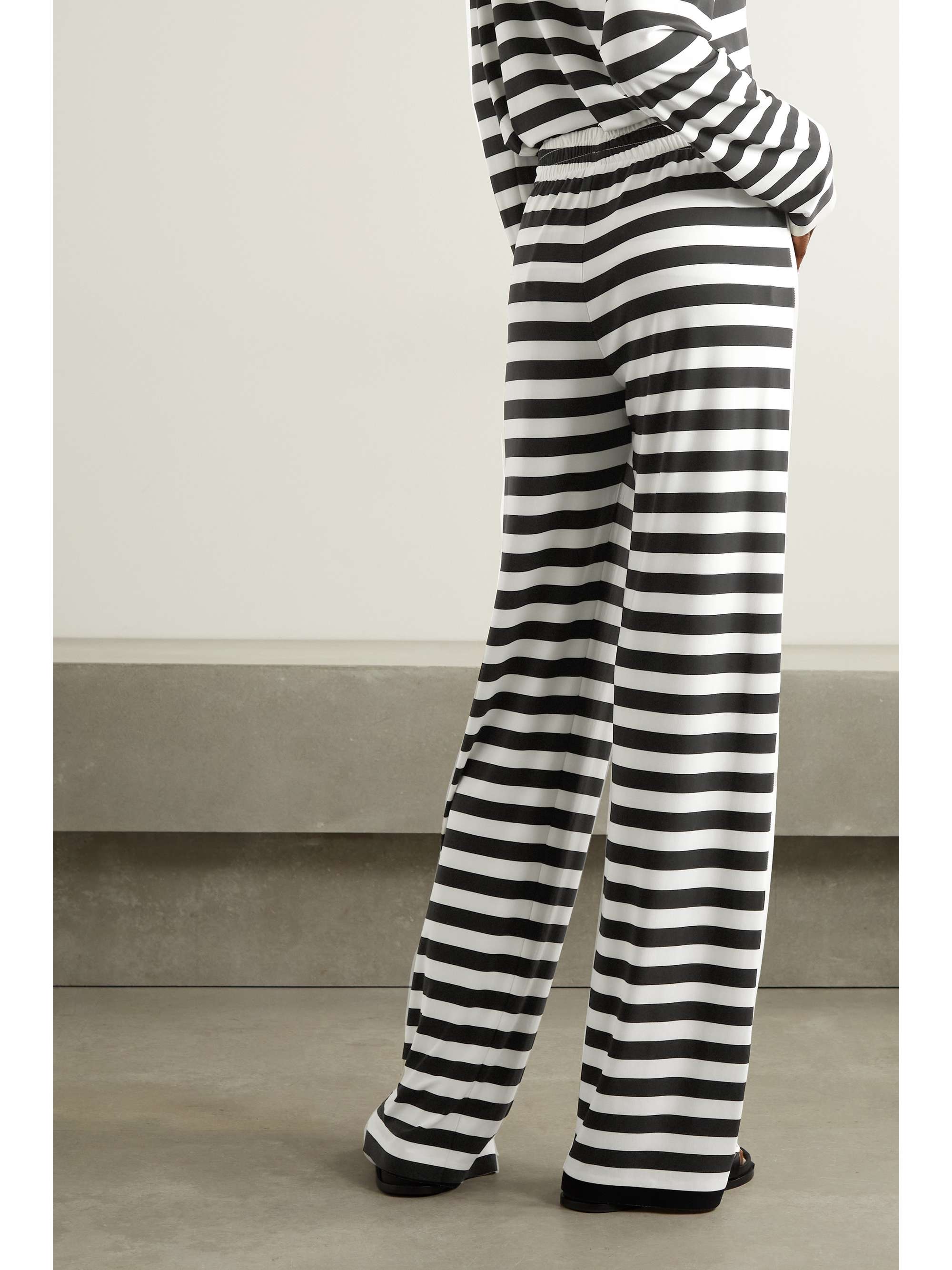 striped stretch pants