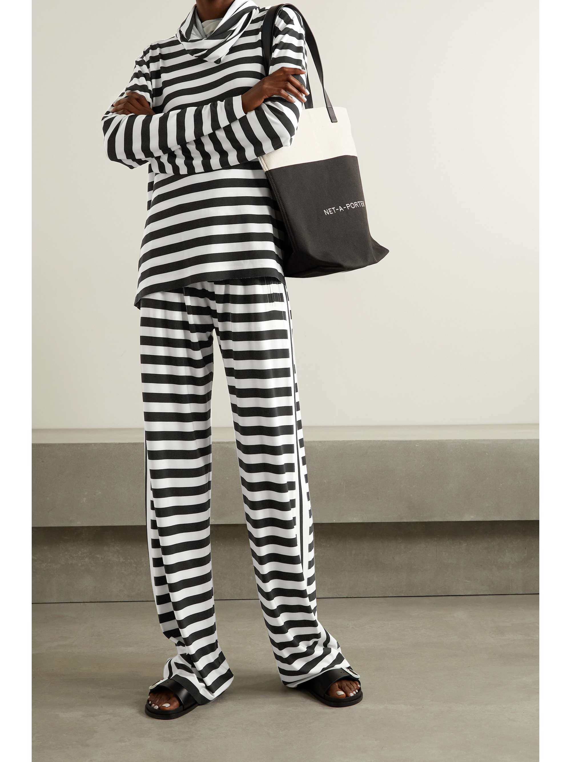 striped stretch pants