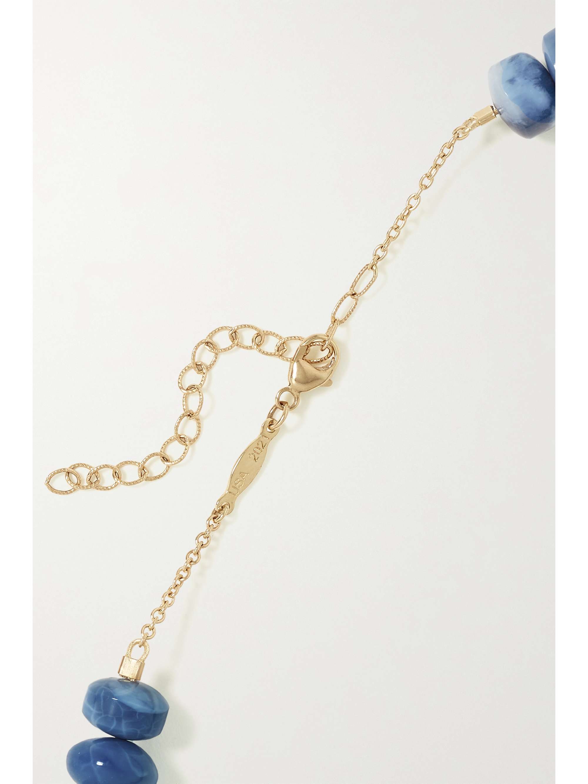 JACQUIE AICHE Kette mit mehreren Steinen und Details aus 14 Karat Gold