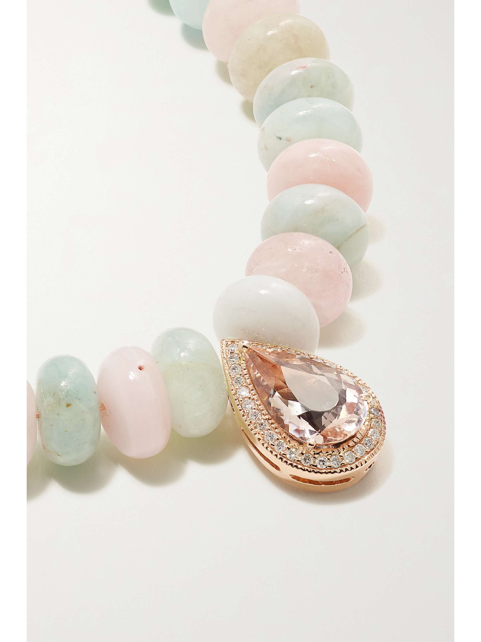 JACQUIE AICHE Collier en or rose 14 carats (585/1000) et pierres multiples