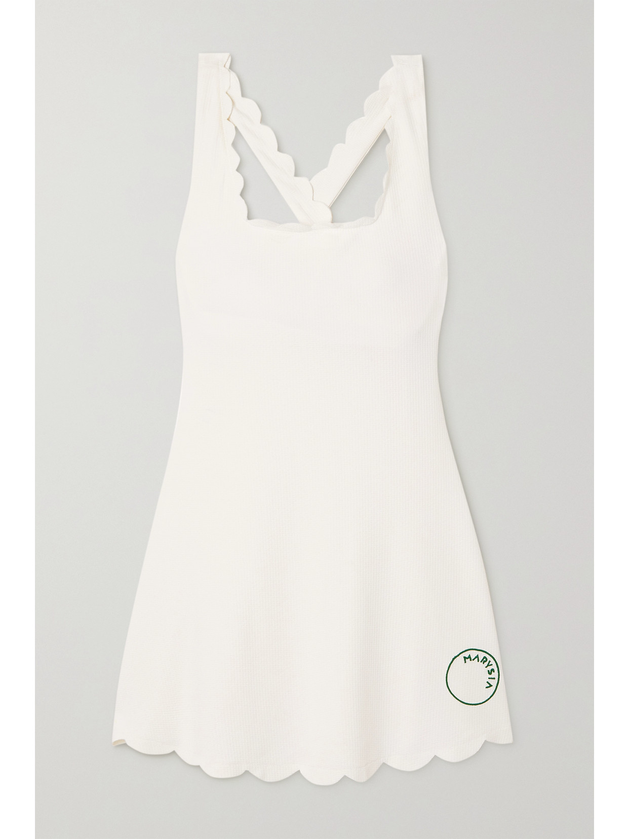 Marysia - + Net Sustain Serena Scalloped Recycled Seersucker Tennis Dress - White 22 Awaiting product image