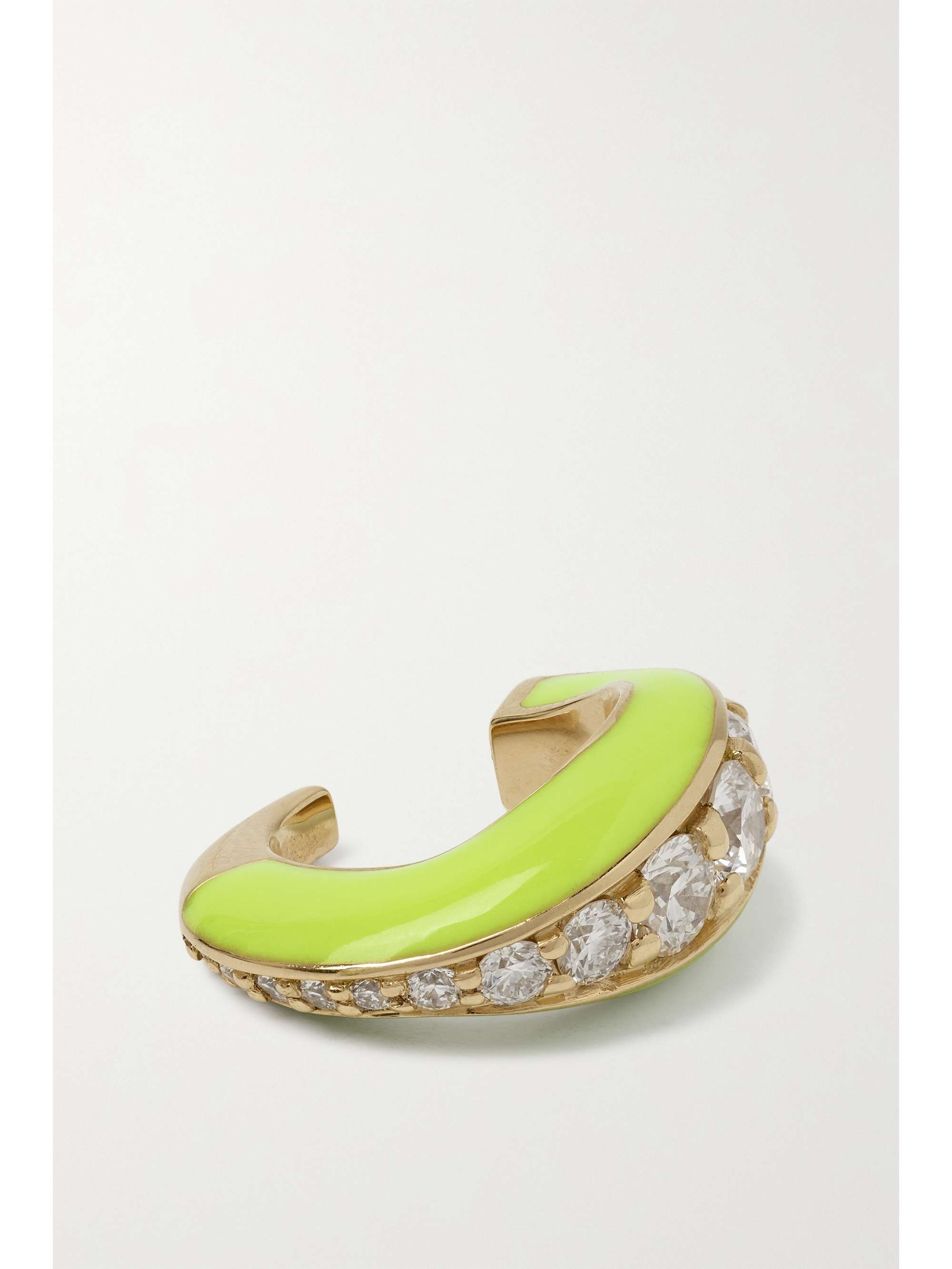 MELISSA KAYE Remi 18-karat gold, diamond and enamel ear cuff