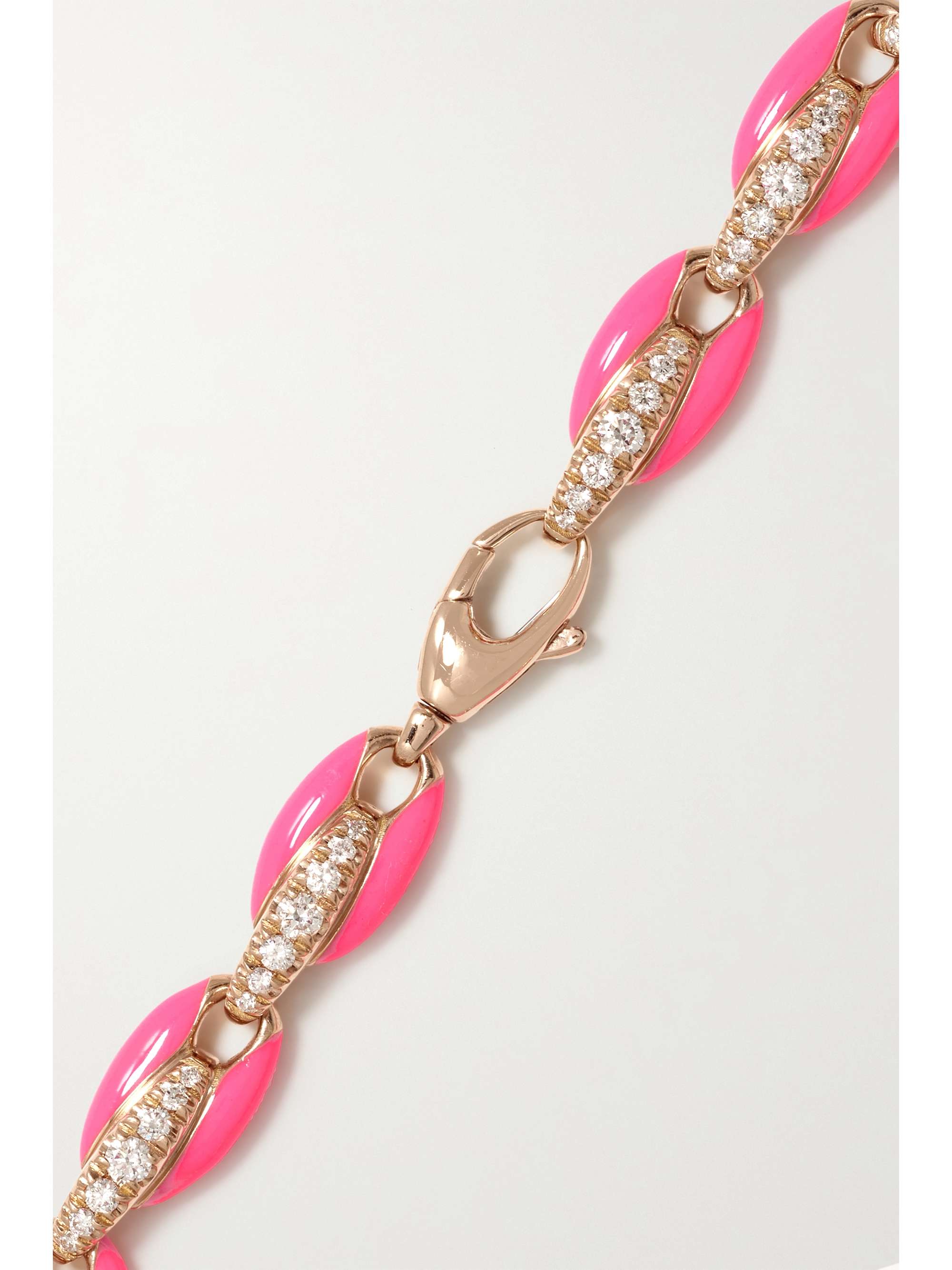 MELISSA KAYE Ada 18-karat rose gold, diamond and enamel bracelet
