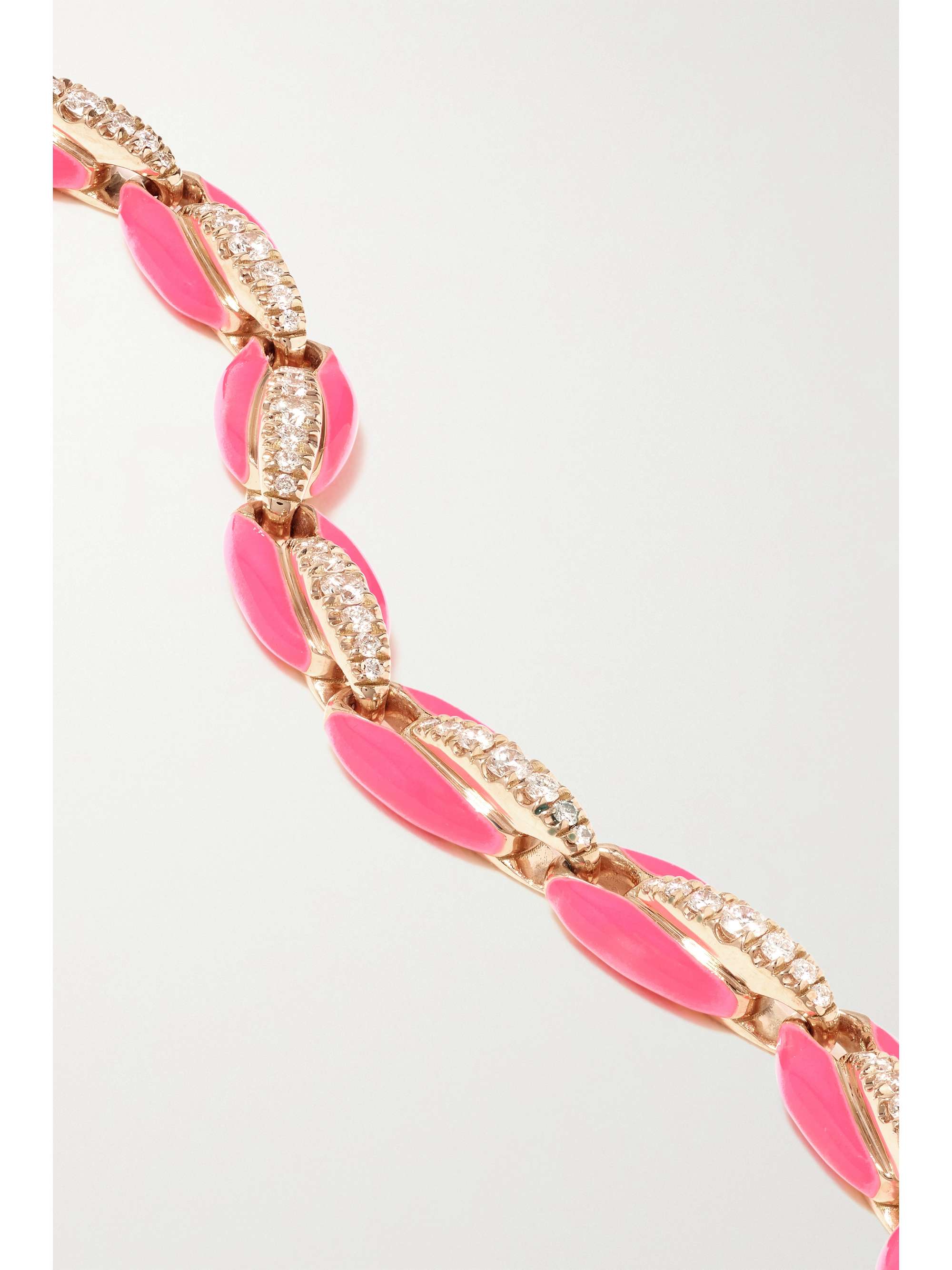 MELISSA KAYE Ada 18-karat rose gold, diamond and enamel bracelet