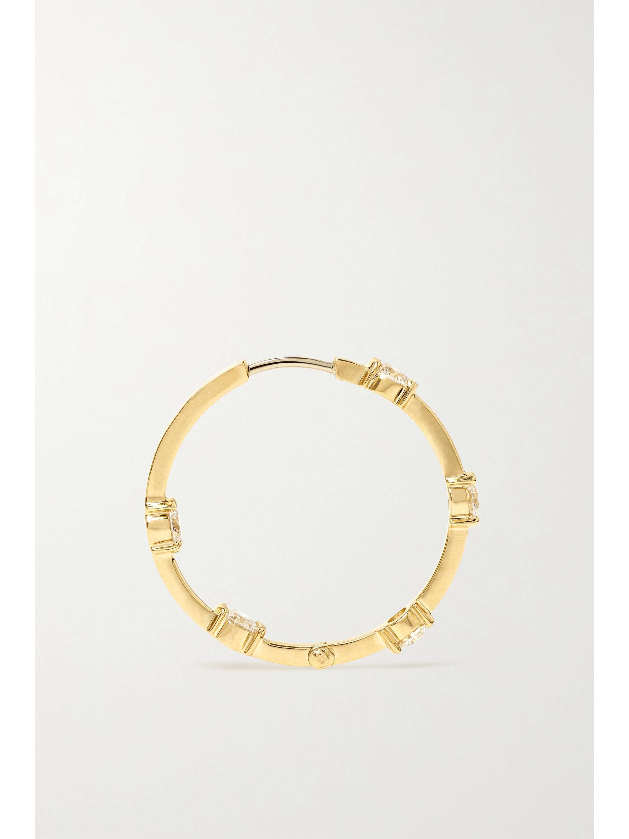 MELISSA KAYE Zea small 18-karat gold, enamel and diamond hoop earrings
