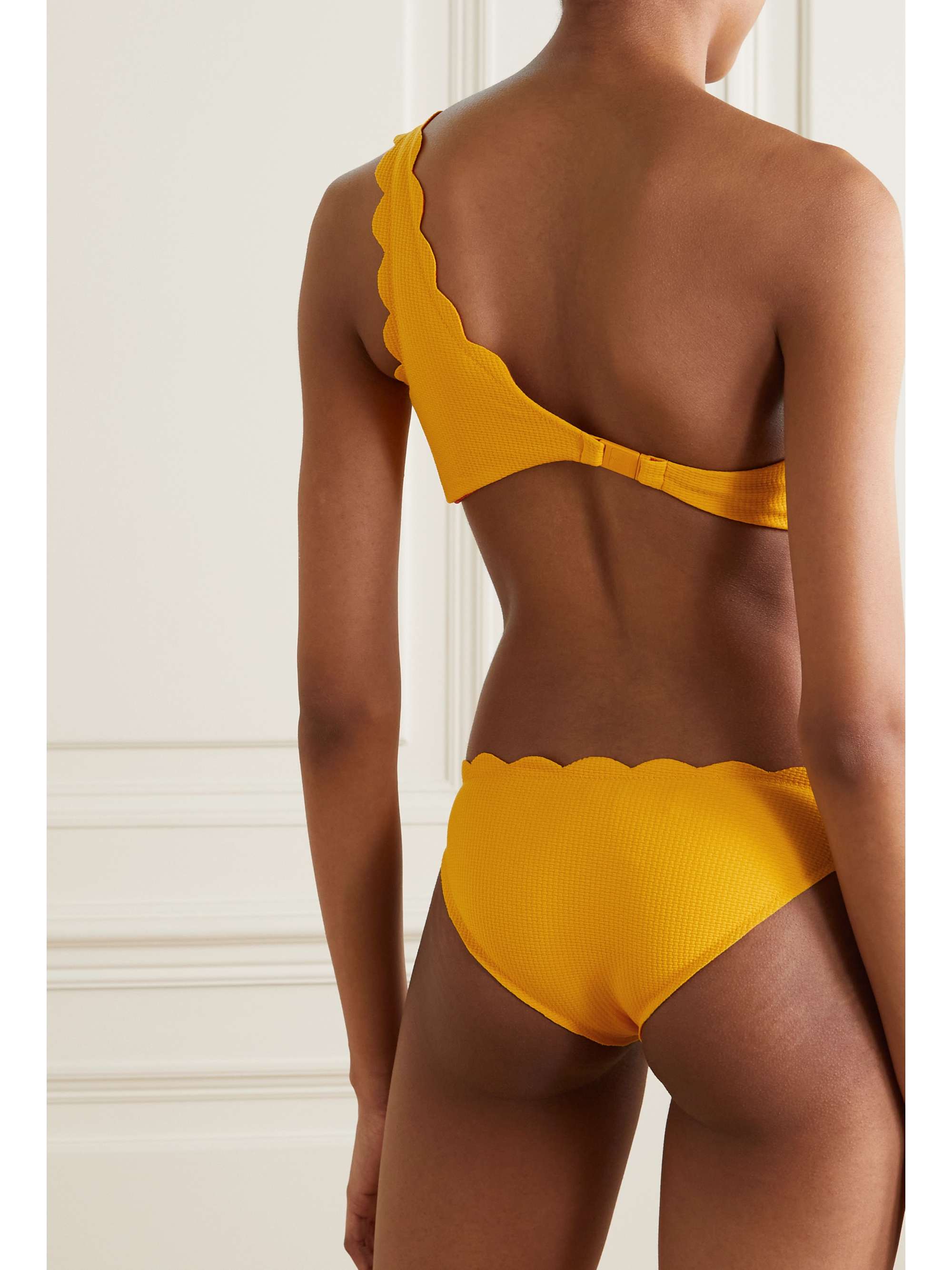 MARYSIA + NET SUSTAIN Santa Barbara scalloped recycled seersucker bikini top
