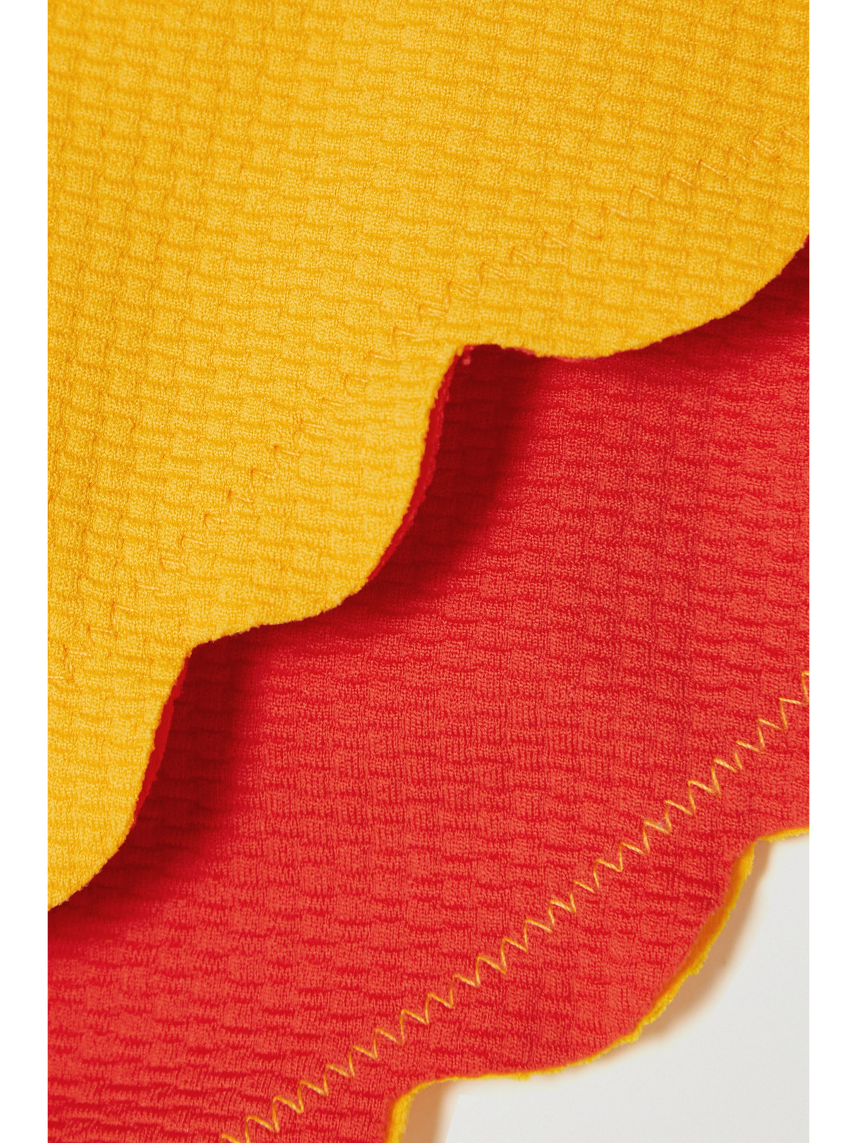 Marysia + Net Sustain Antibes Reversible Scalloped Recycled Seersucker Bikini Briefs In Orange