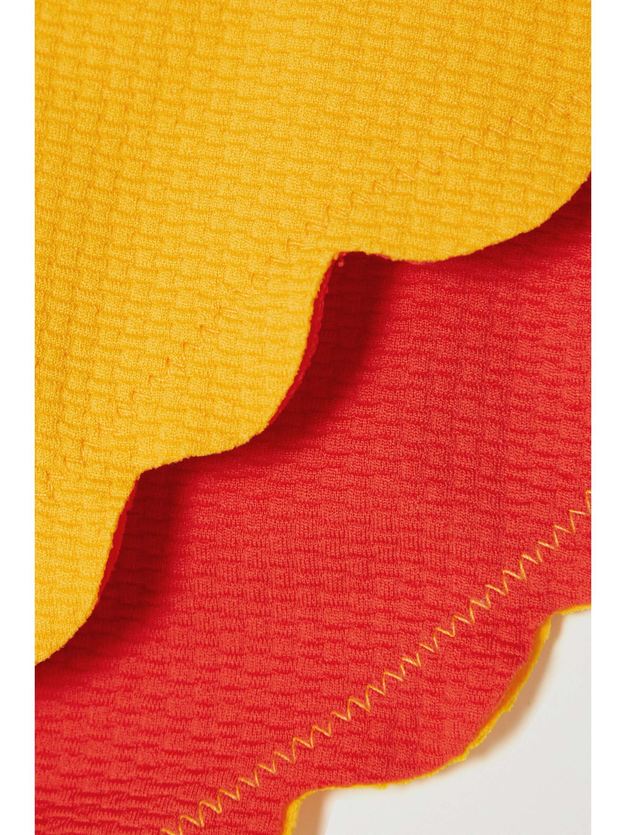 MARYSIA + NET SUSTAIN Antibes reversible scalloped recycled seersucker bikini briefs