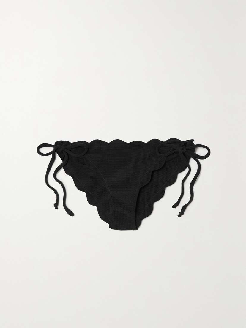 Marysia Mott Scalloped Recycled Seersucker Bikini Briefs