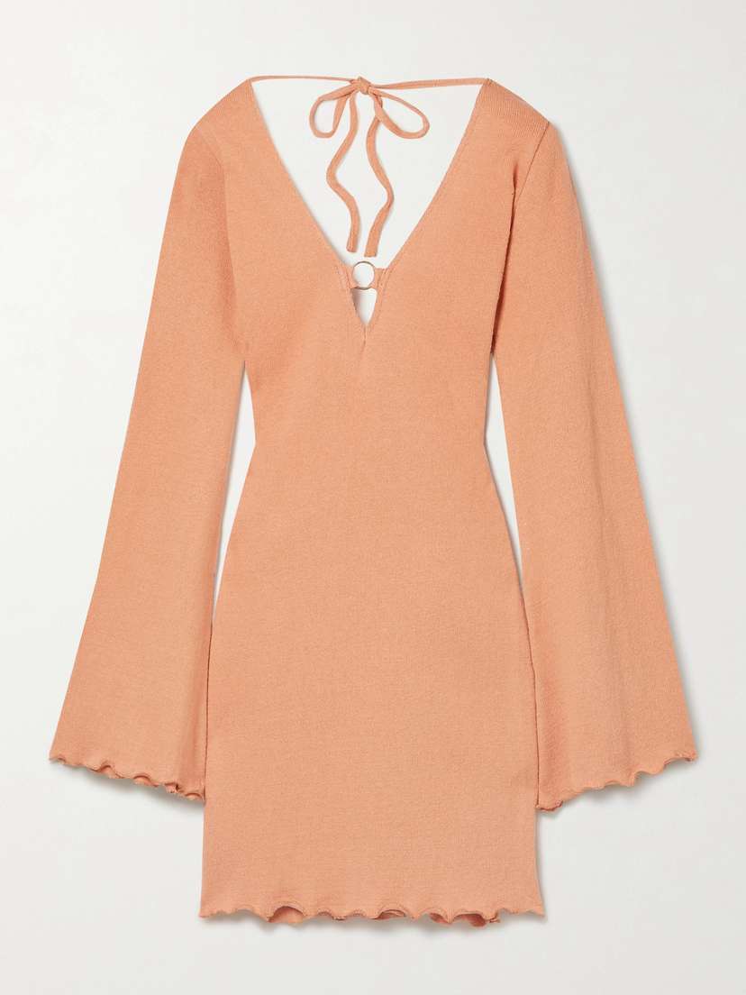 Savannah Morrow The Label + Net Sustain Yara Open-back Silk And Organic Cotton-blend Mini Dress - xx large