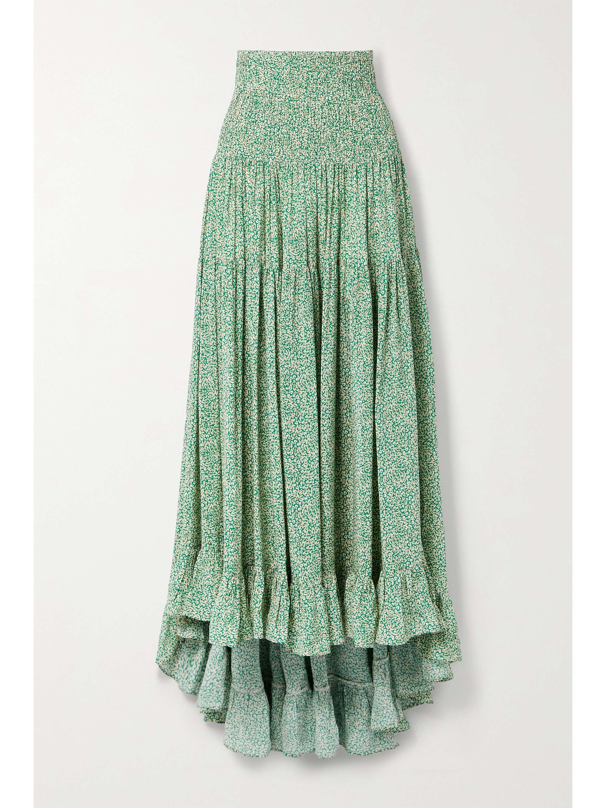green silk maxi