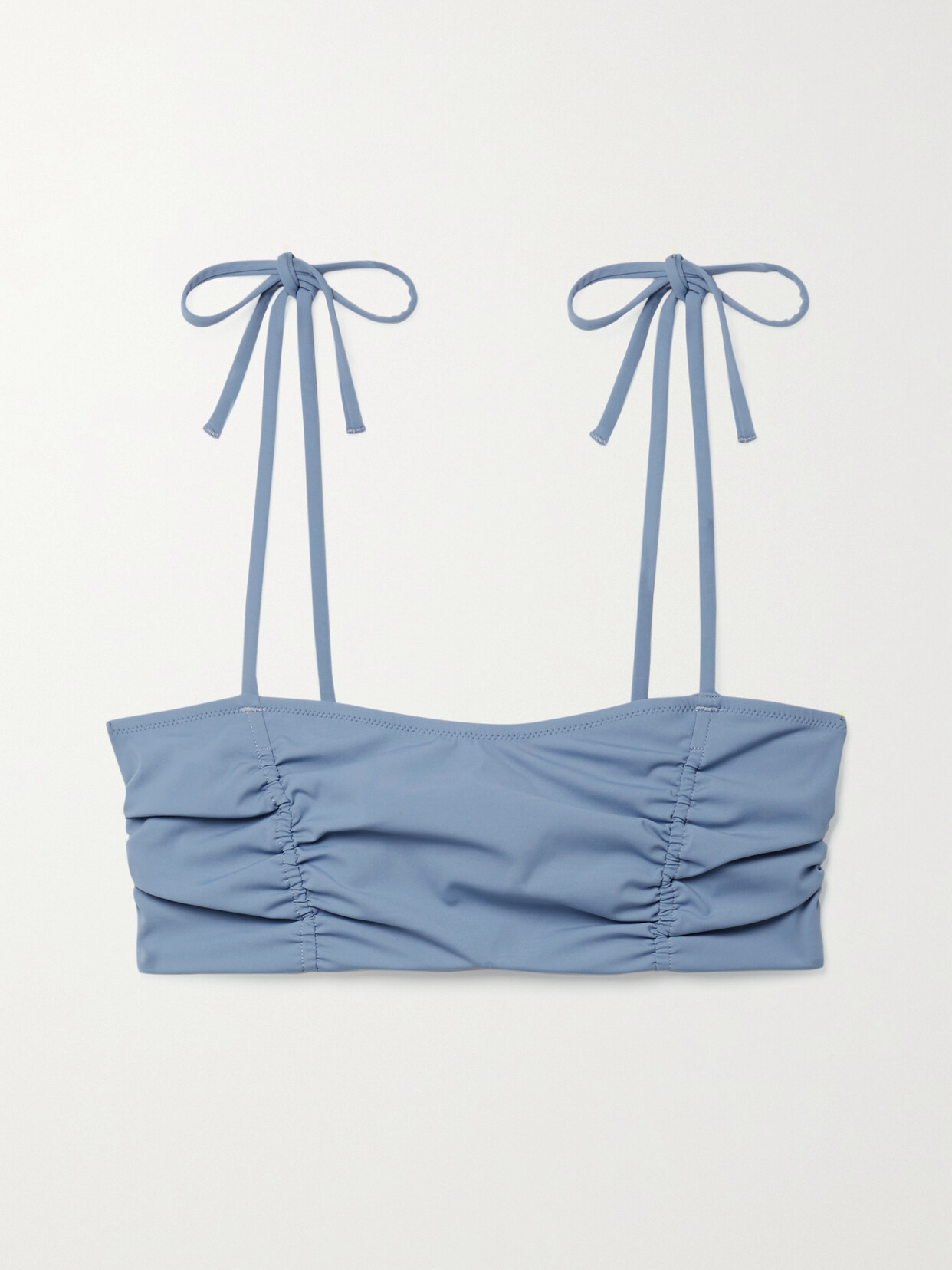 Evarae Grace Ruched Bikini Top In Slate Blue