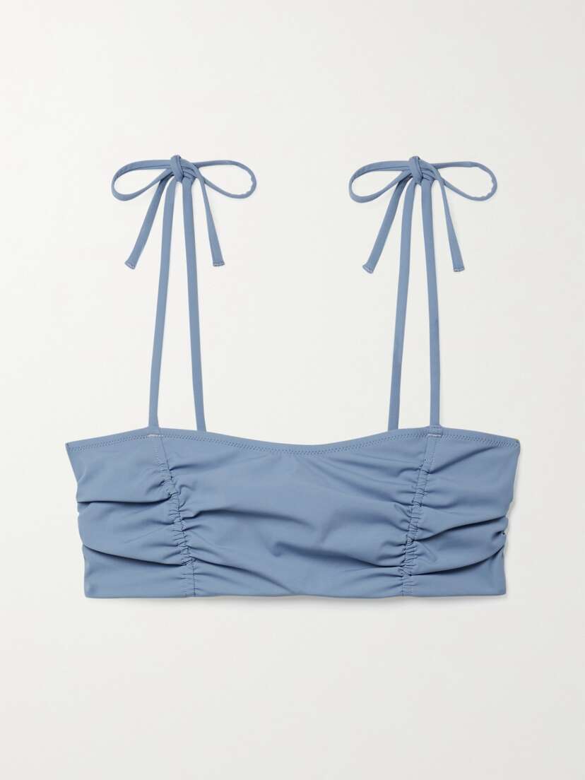 EVARAE + Net Sustain Grace Ruched Stretch-econyl Bikini Top