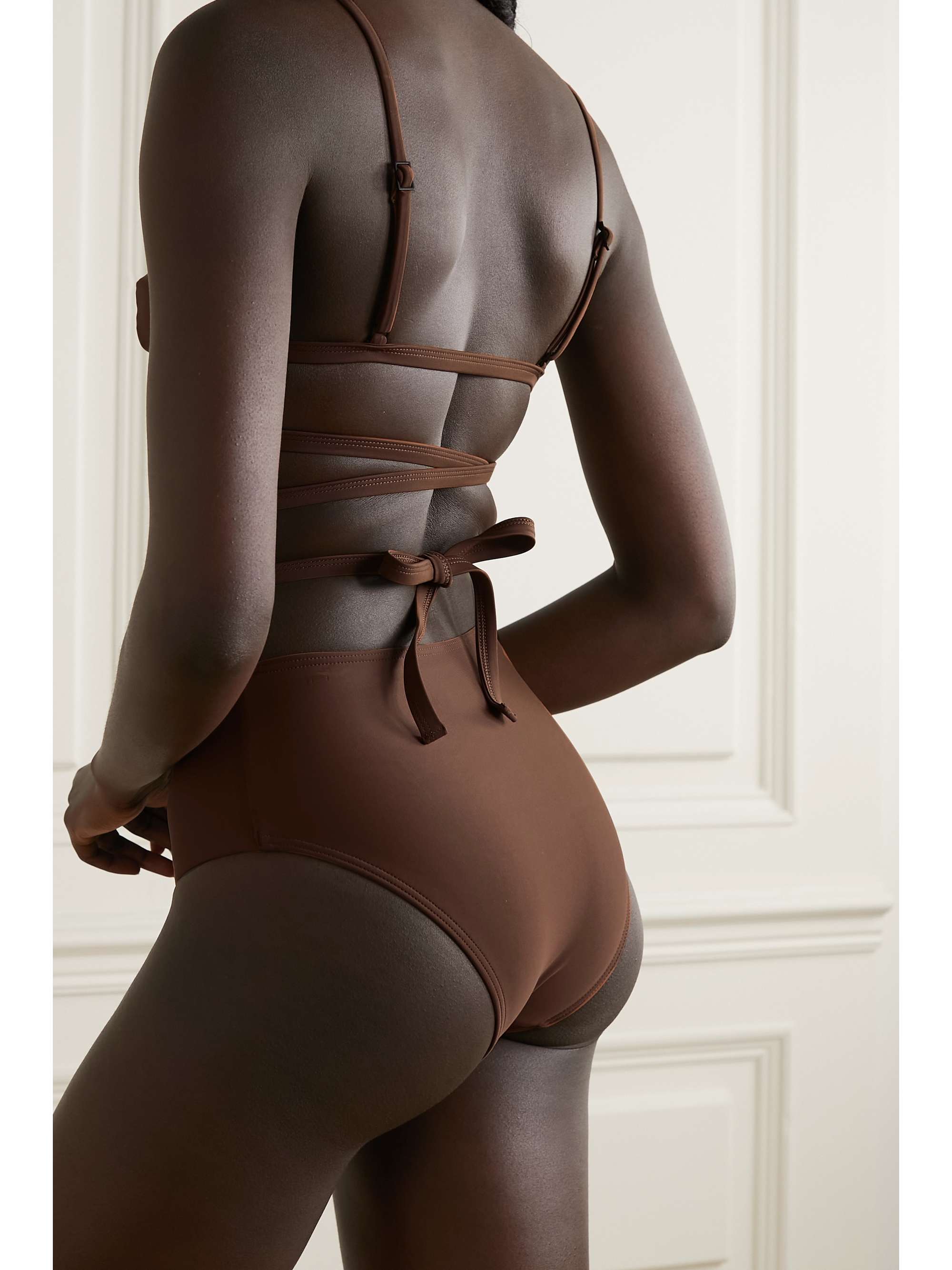 MATTEAU Wrap-effect stretch-REPREVE triangle bikini top