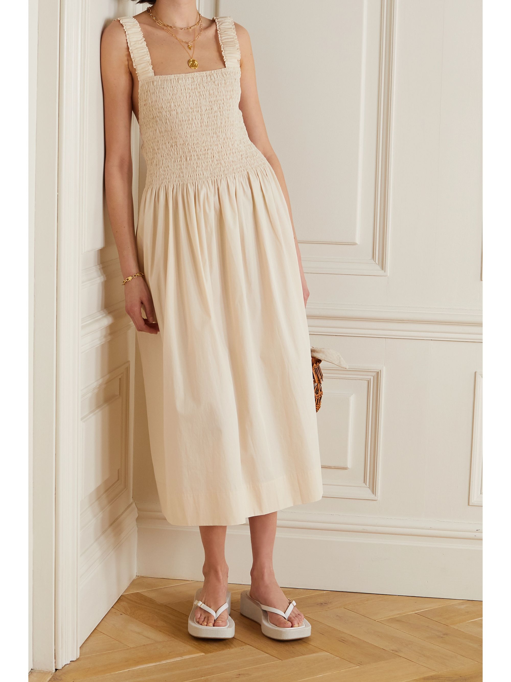 Shirred cotton dress Clearance