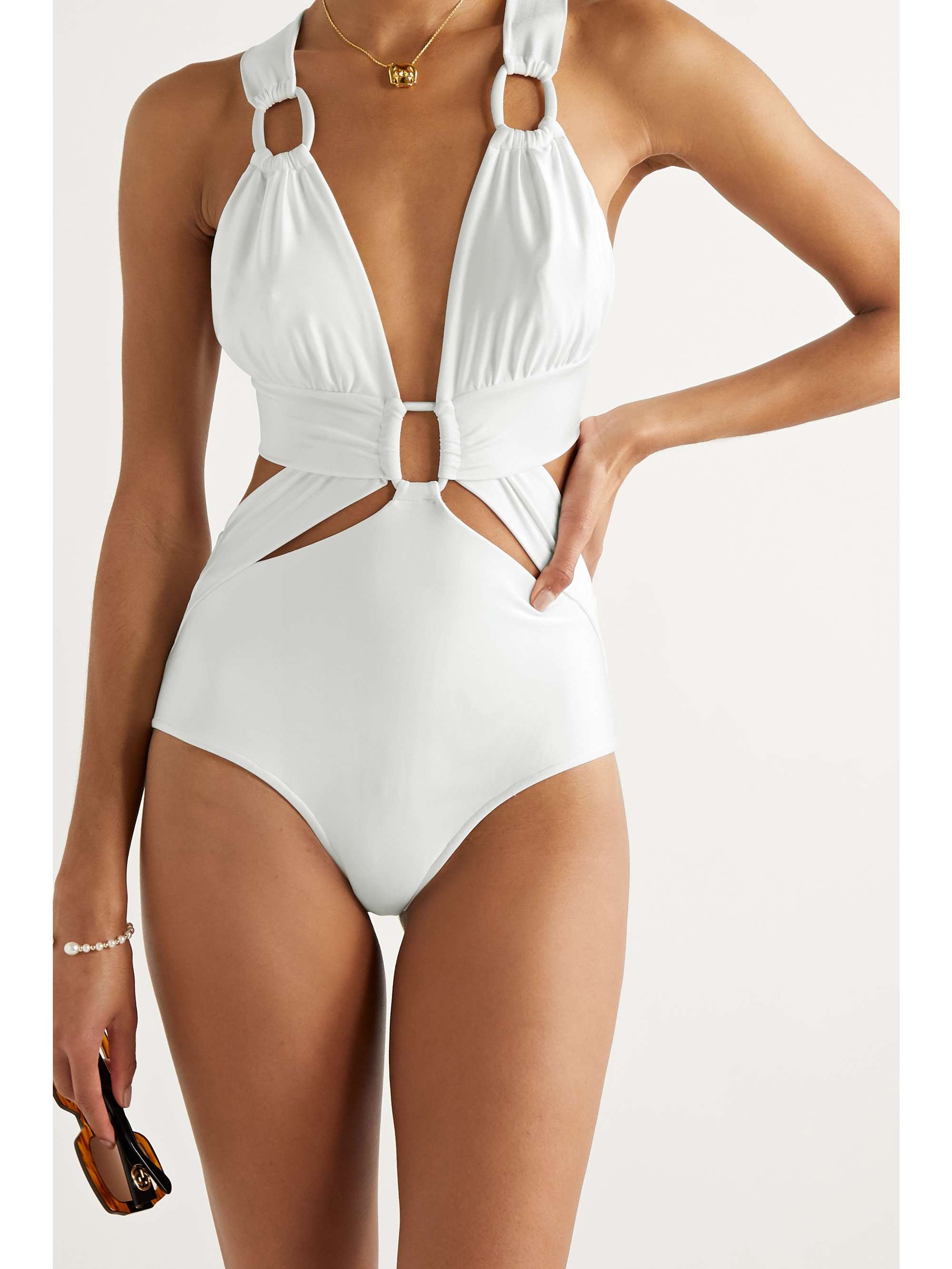 PATBO Embellished cutout swimsuit