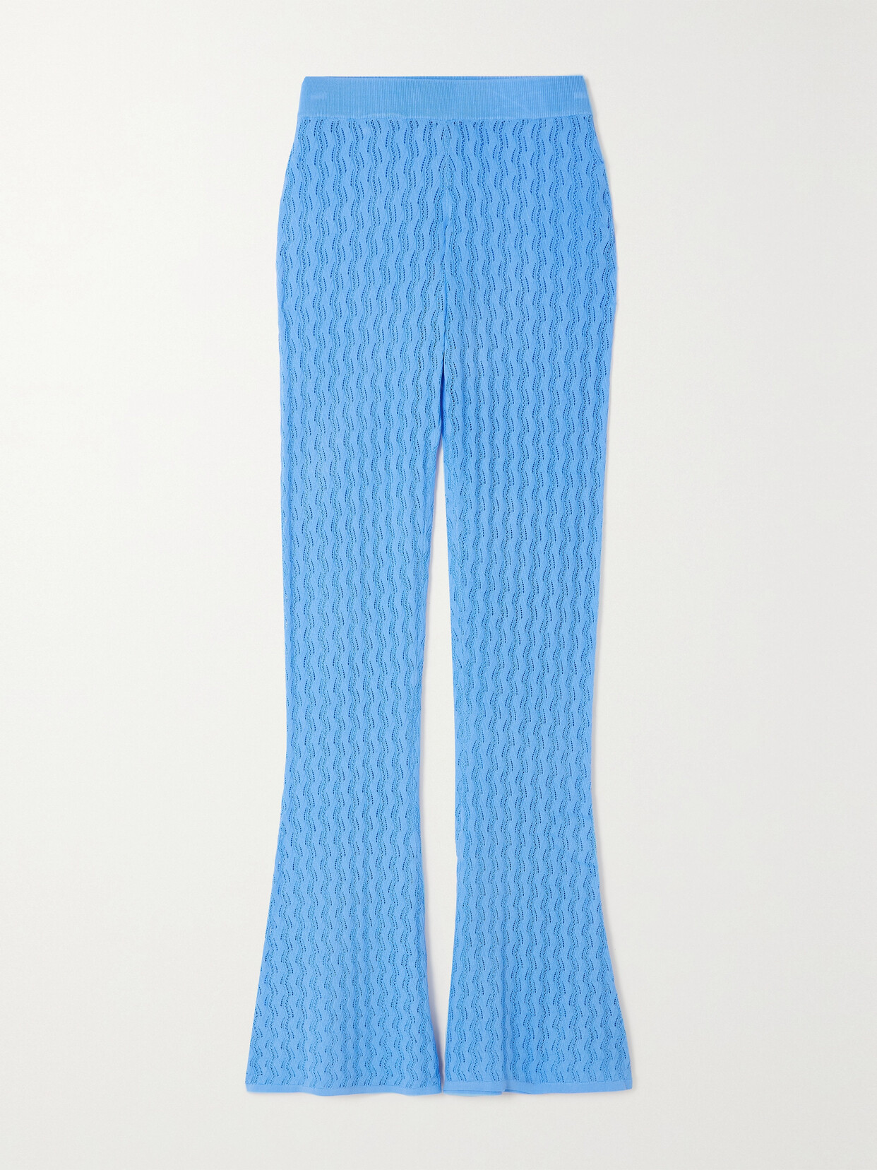 Dodo Bar Or – Sophia Pointelle-knit Flared Pants – Blue