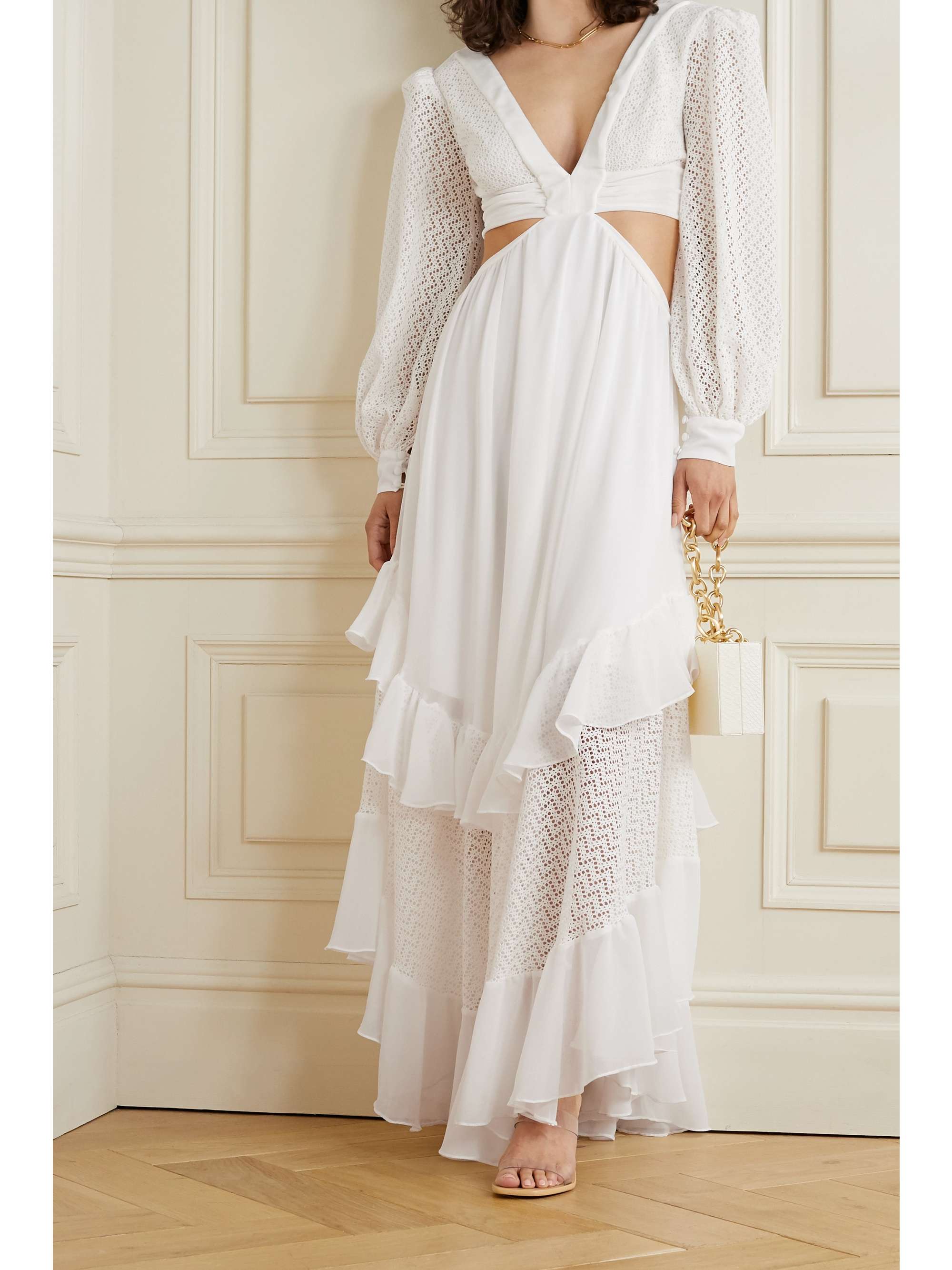 white cut out maxi dress