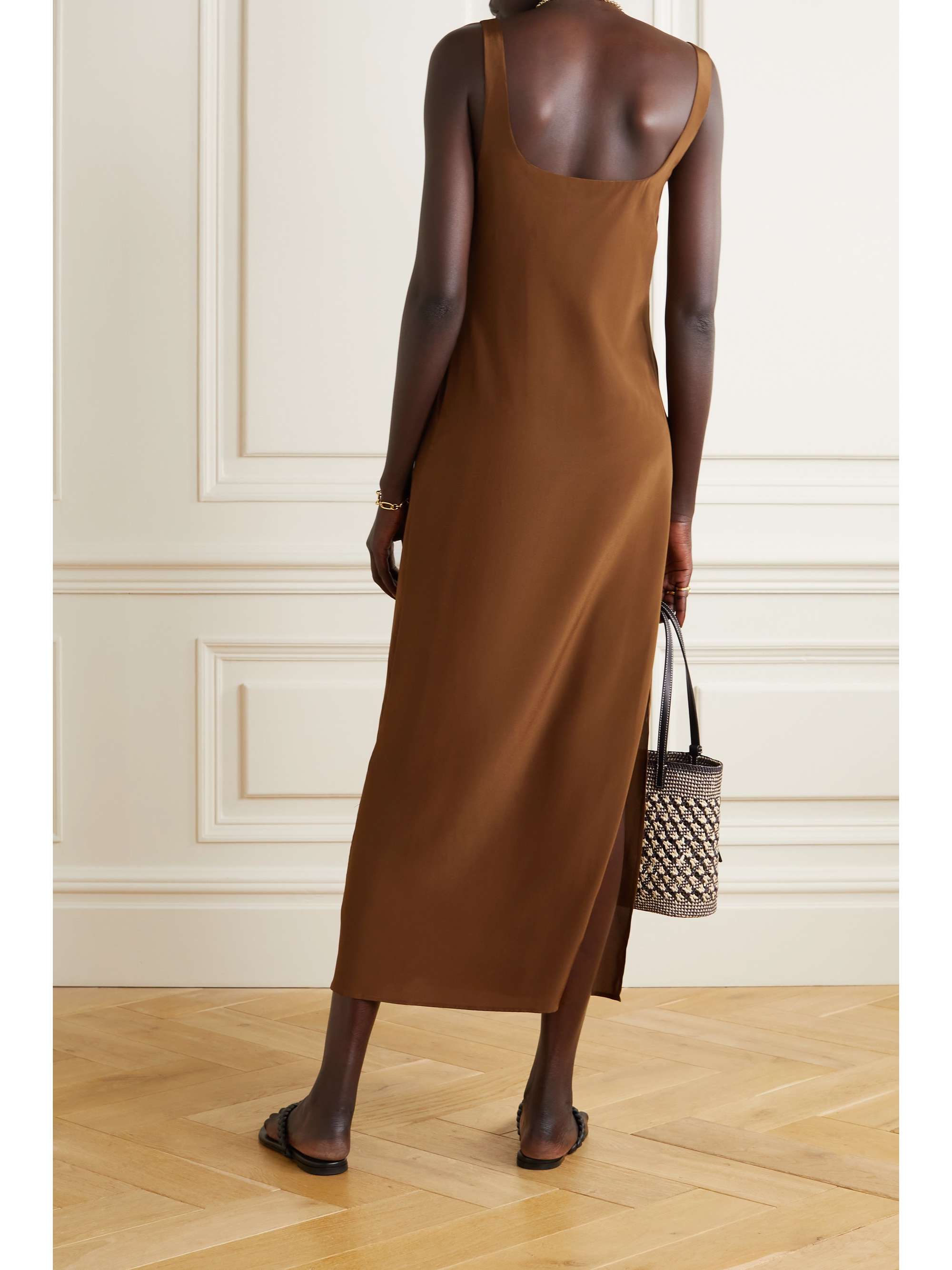 NET SUSTAIN silk crepe de chine midi 