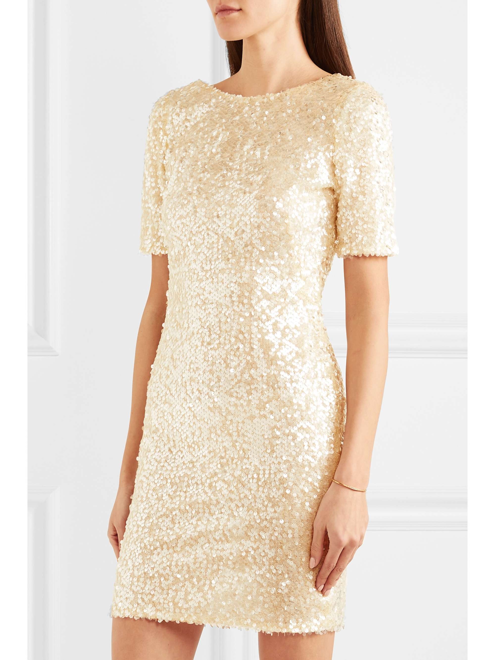 GALVAN Sequined georgette mini dress