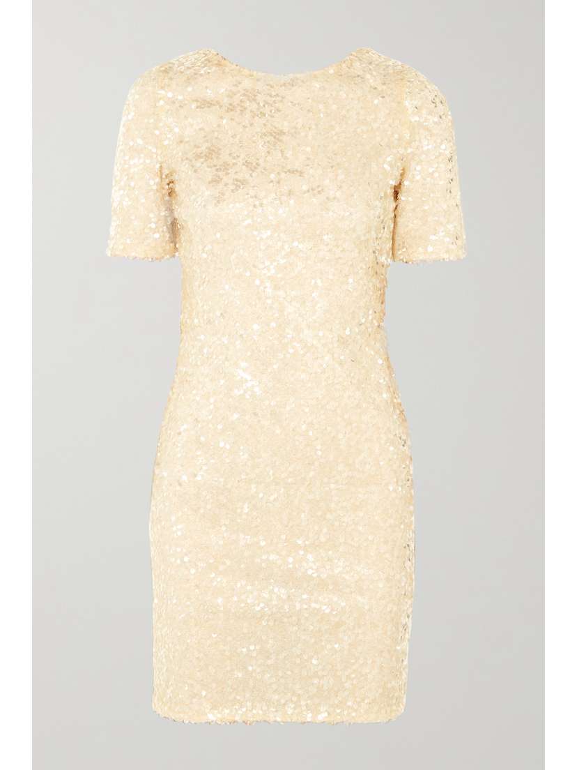 Galvan Sequined Georgette Mini Dress