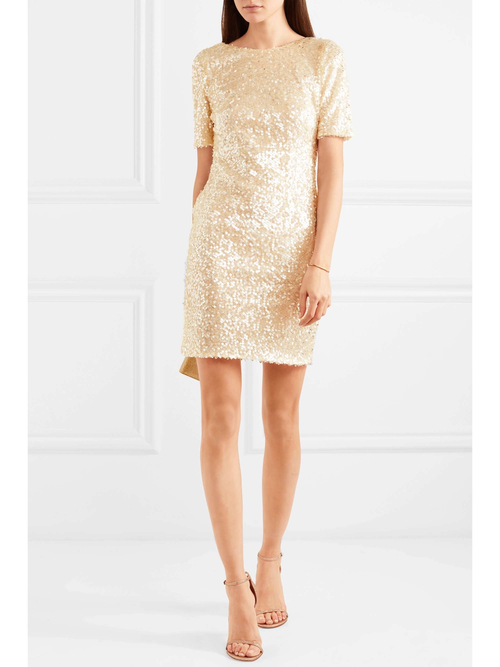 GALVAN Sequined georgette mini dress