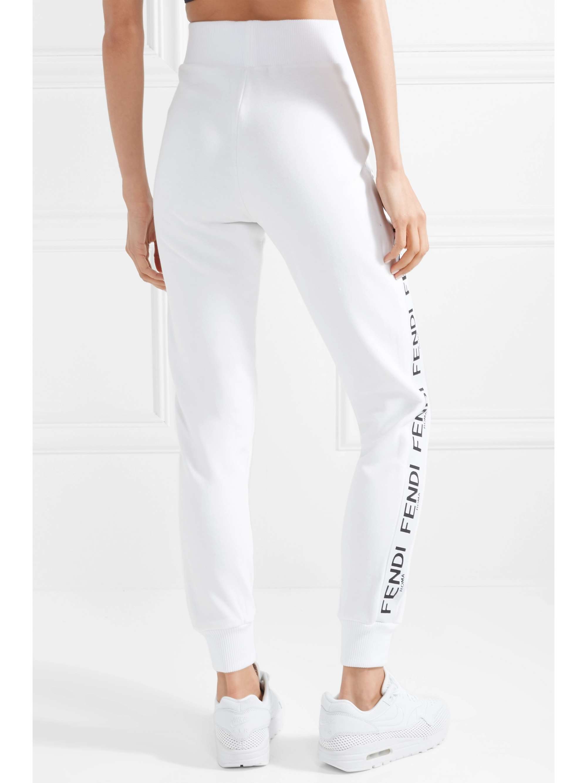FENDI Wonders cotton-blend jersey track pants