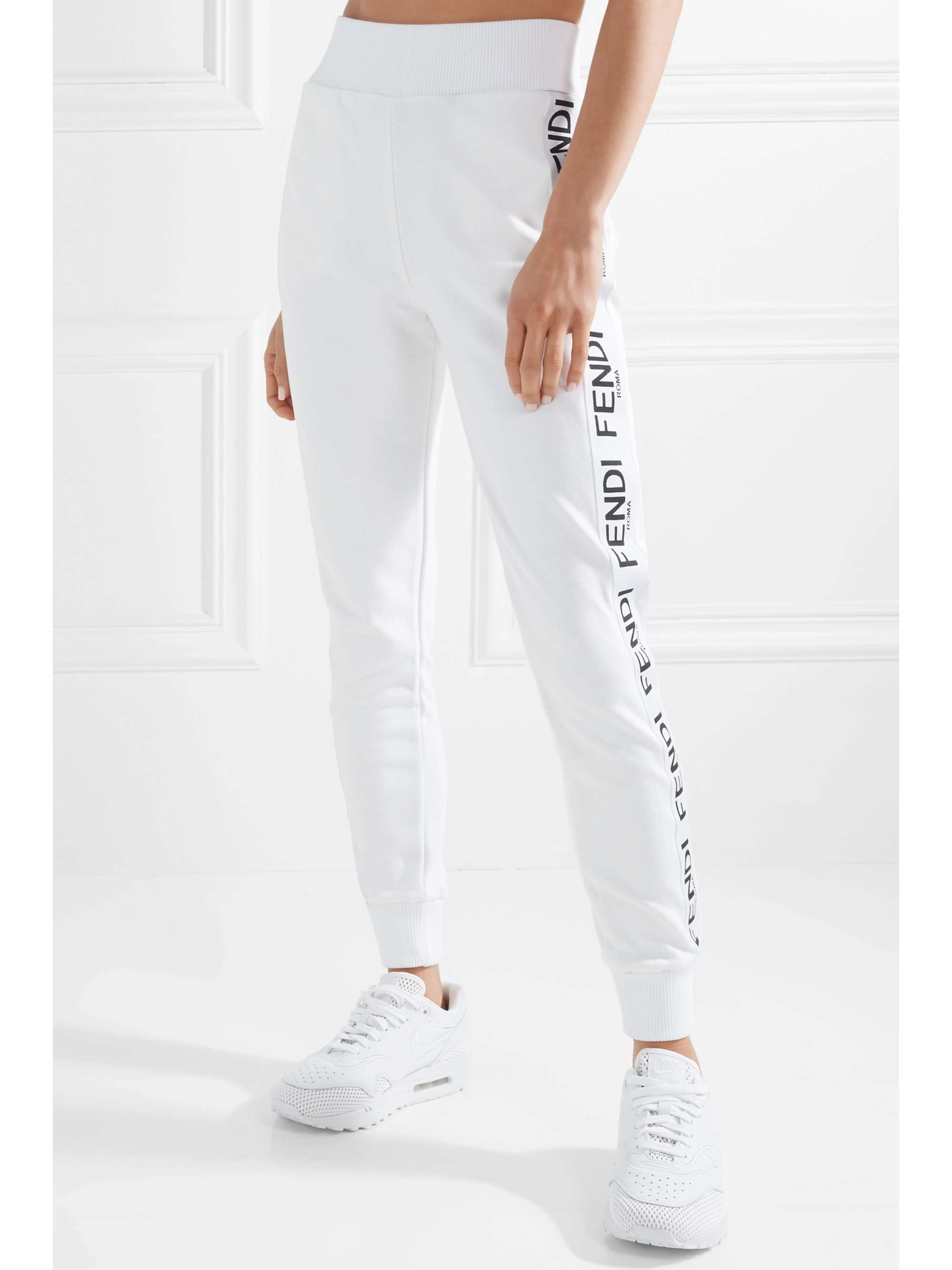 FENDI Wonders cotton-blend jersey track pants
