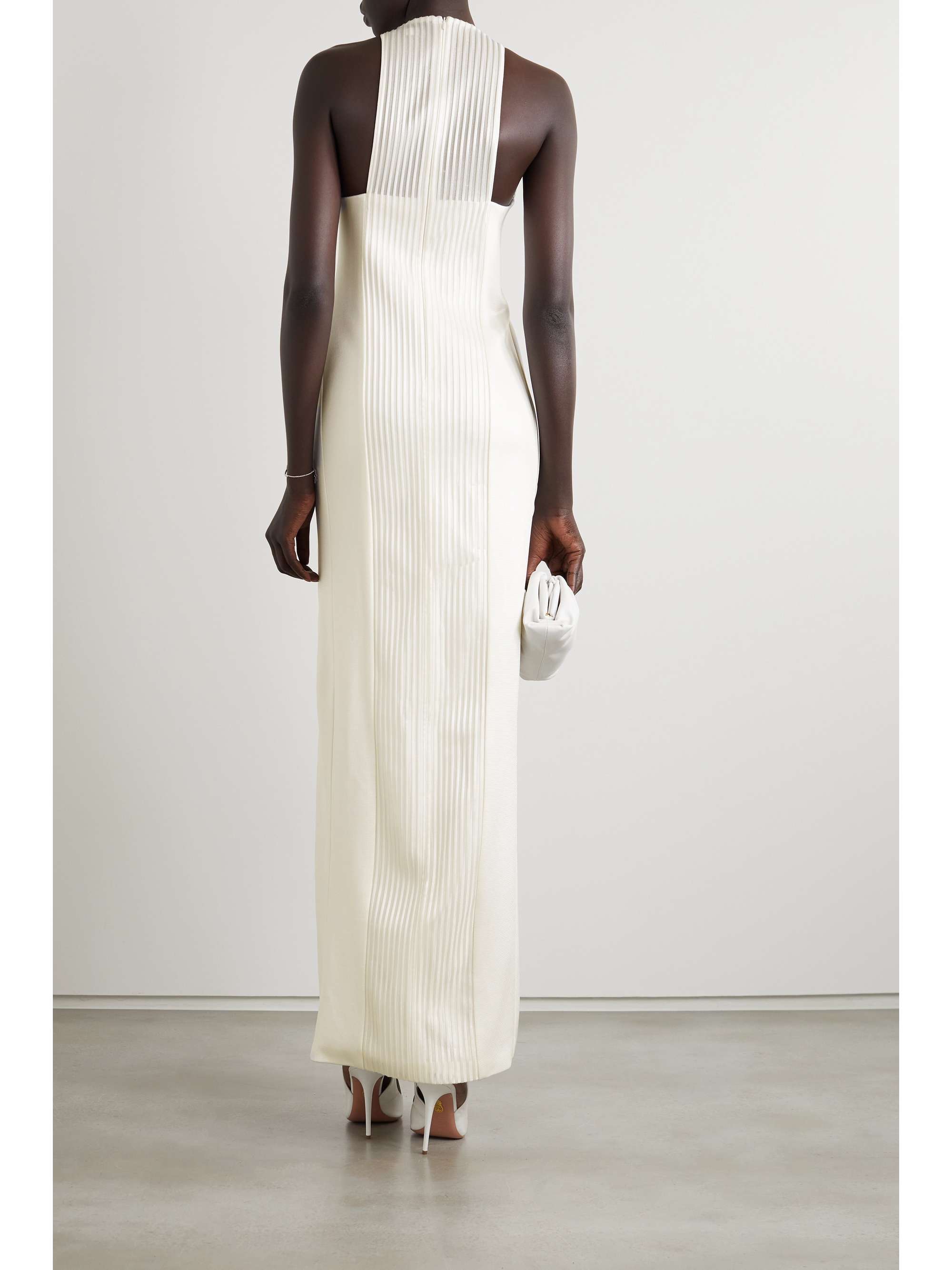GALVAN Palm Beach ribbed jersey gown
