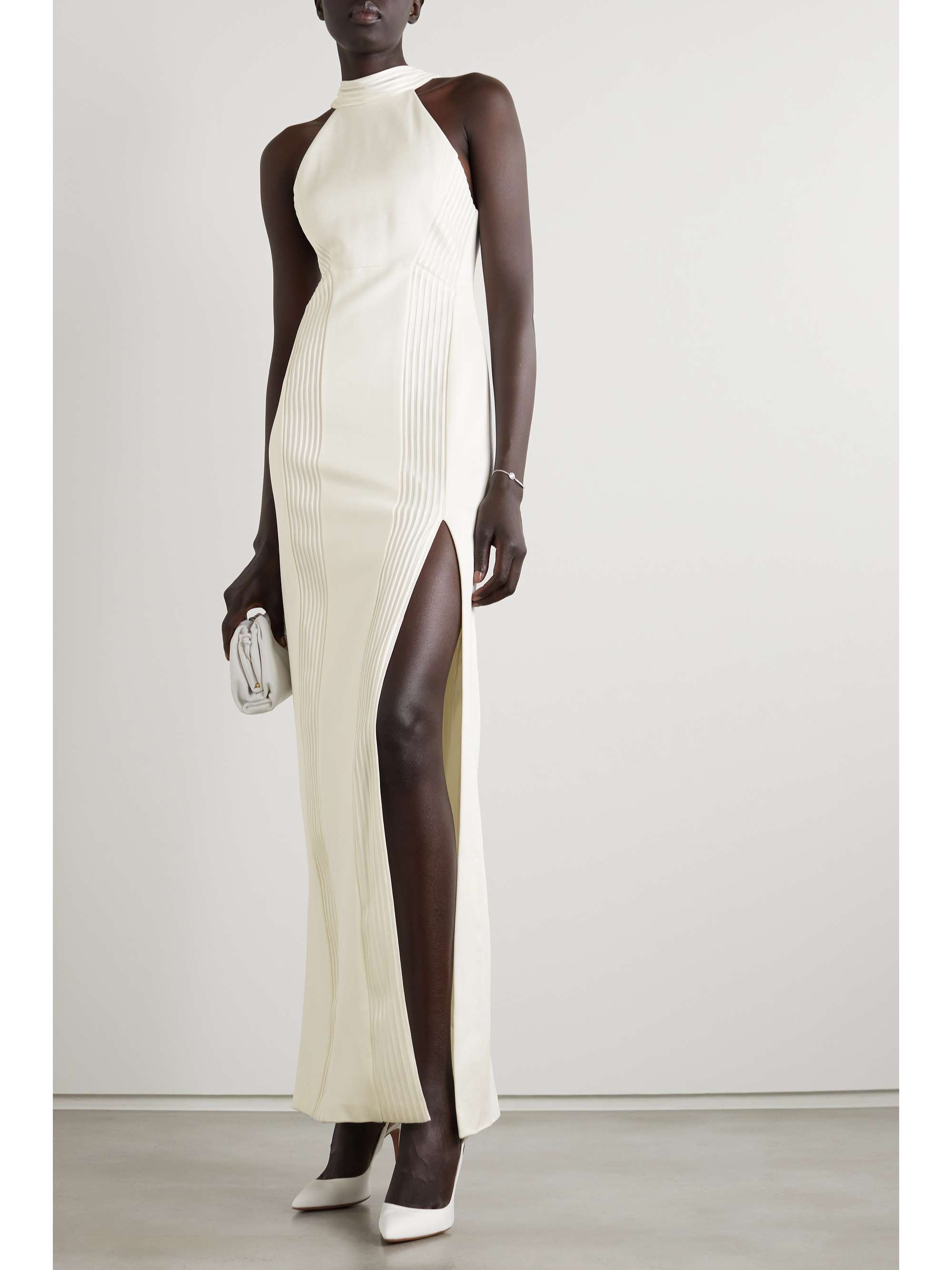 GALVAN Palm Beach ribbed jersey gown