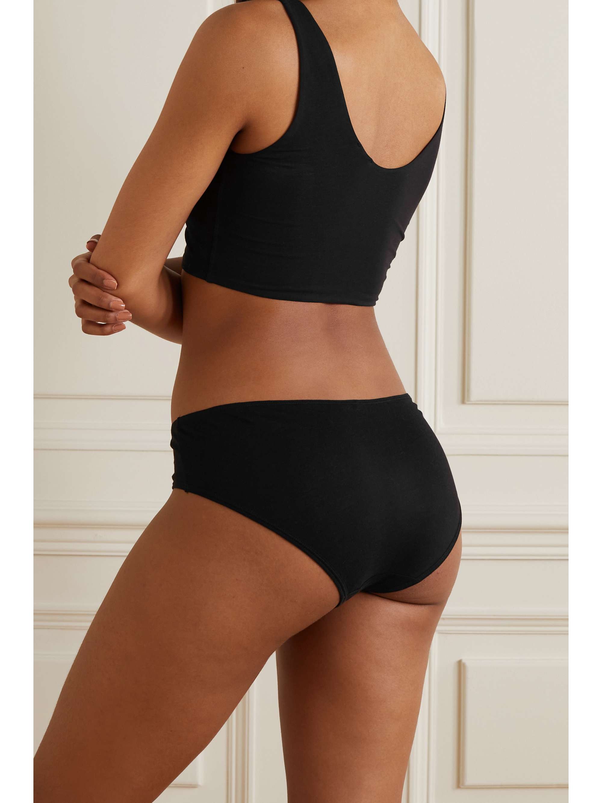 SKIN + NET SUSTAIN set of three organic Pima cotton-jersey briefs
