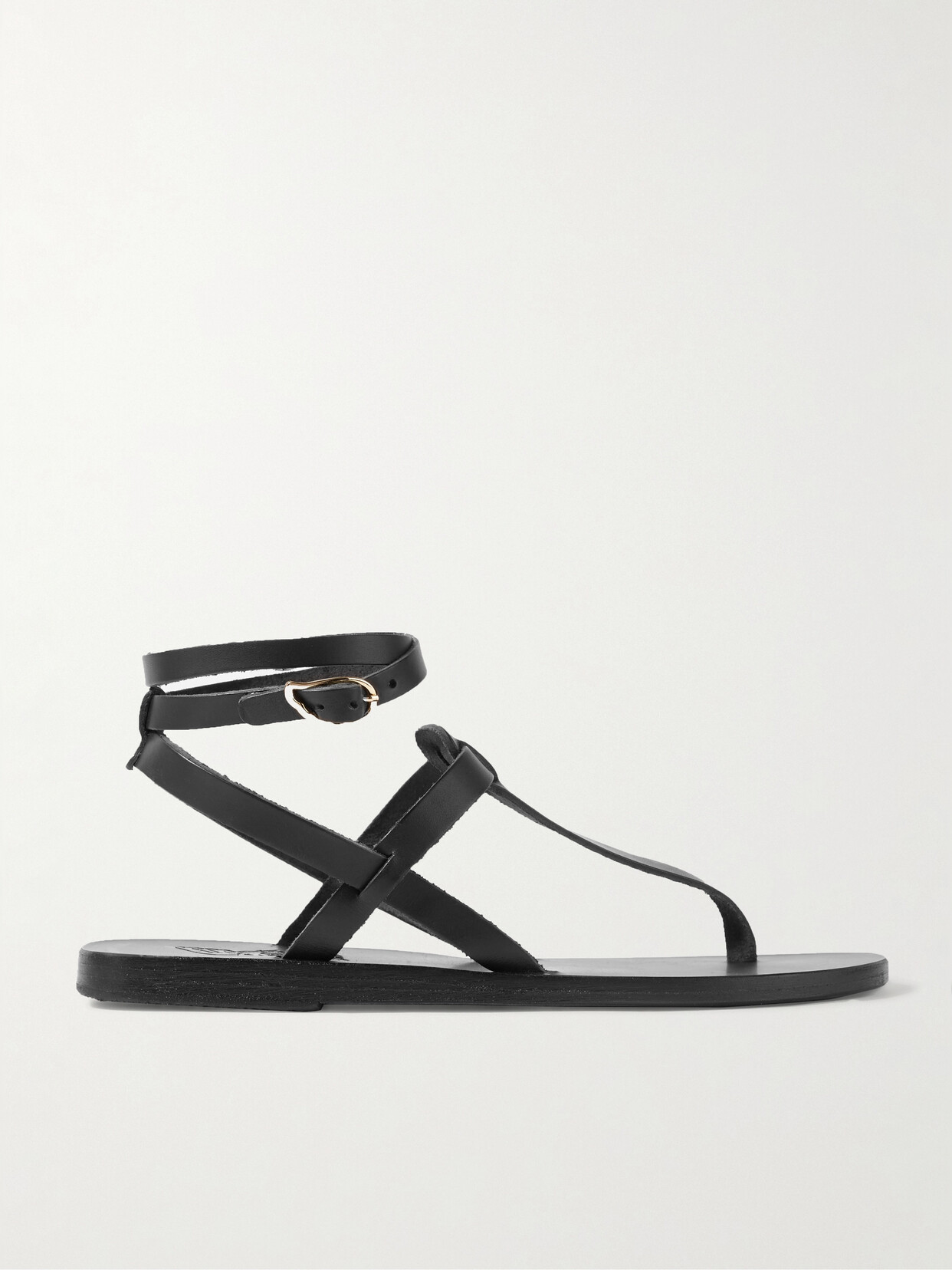 Ancient Greek Sandals Estia Leather Thong Sandals In Black