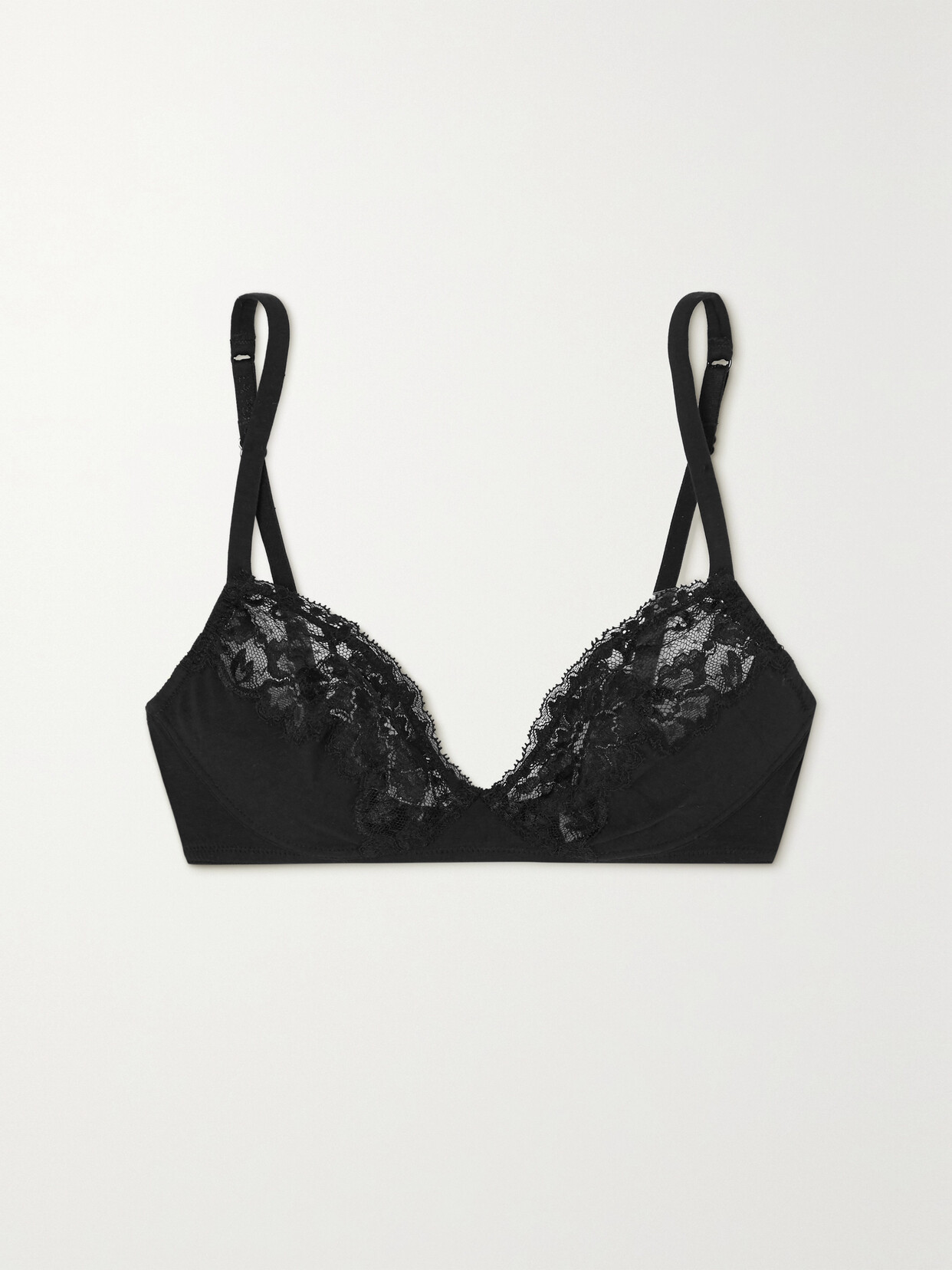 La Perla Souple Lace And Stretch Cotton-blend Jersey Soft-cup Bra