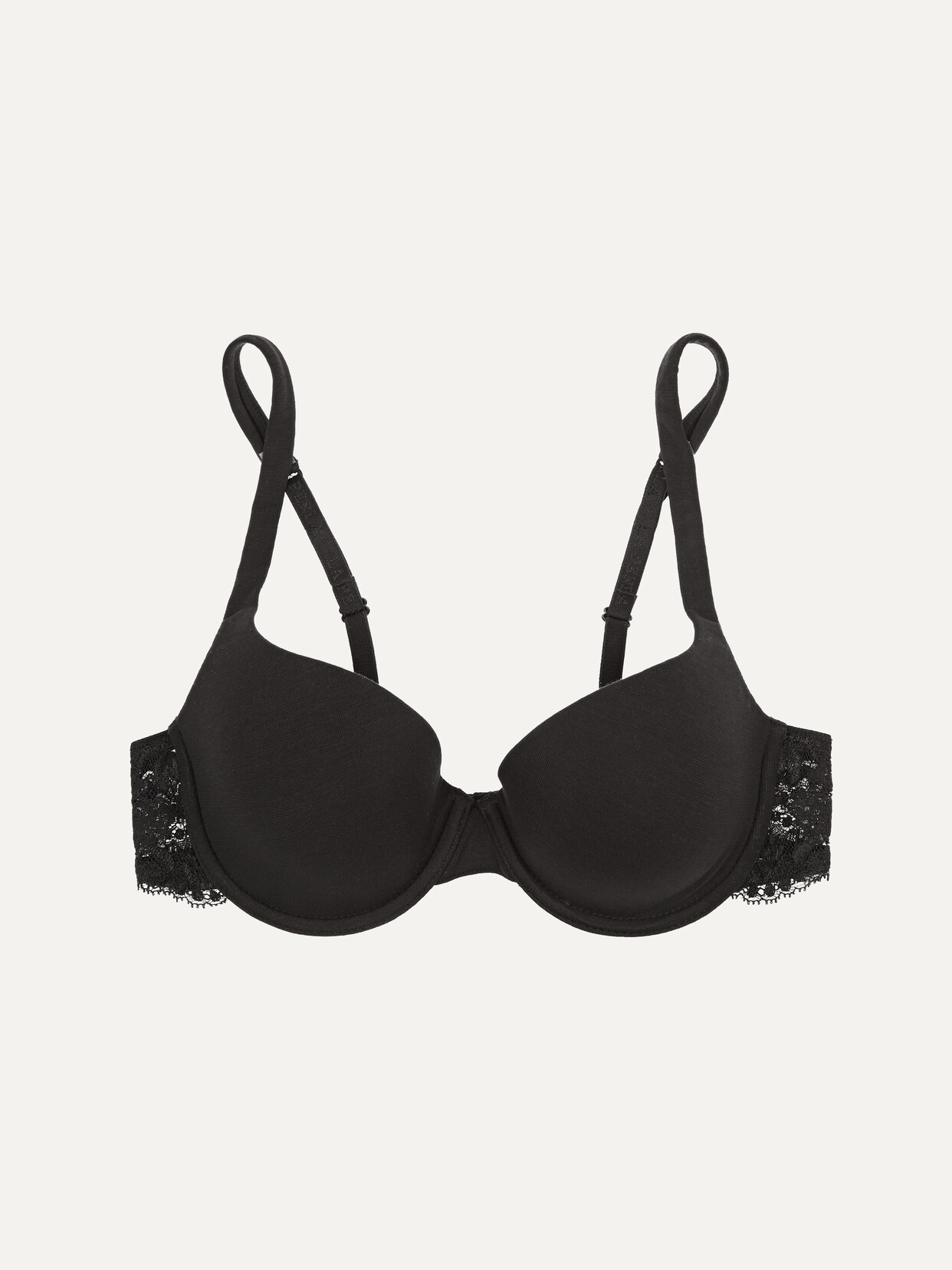 LA PERLA SOUPLE LACE-TRIMMED STRETCH COTTON-BLEND JERSEY CONTOUR BRA