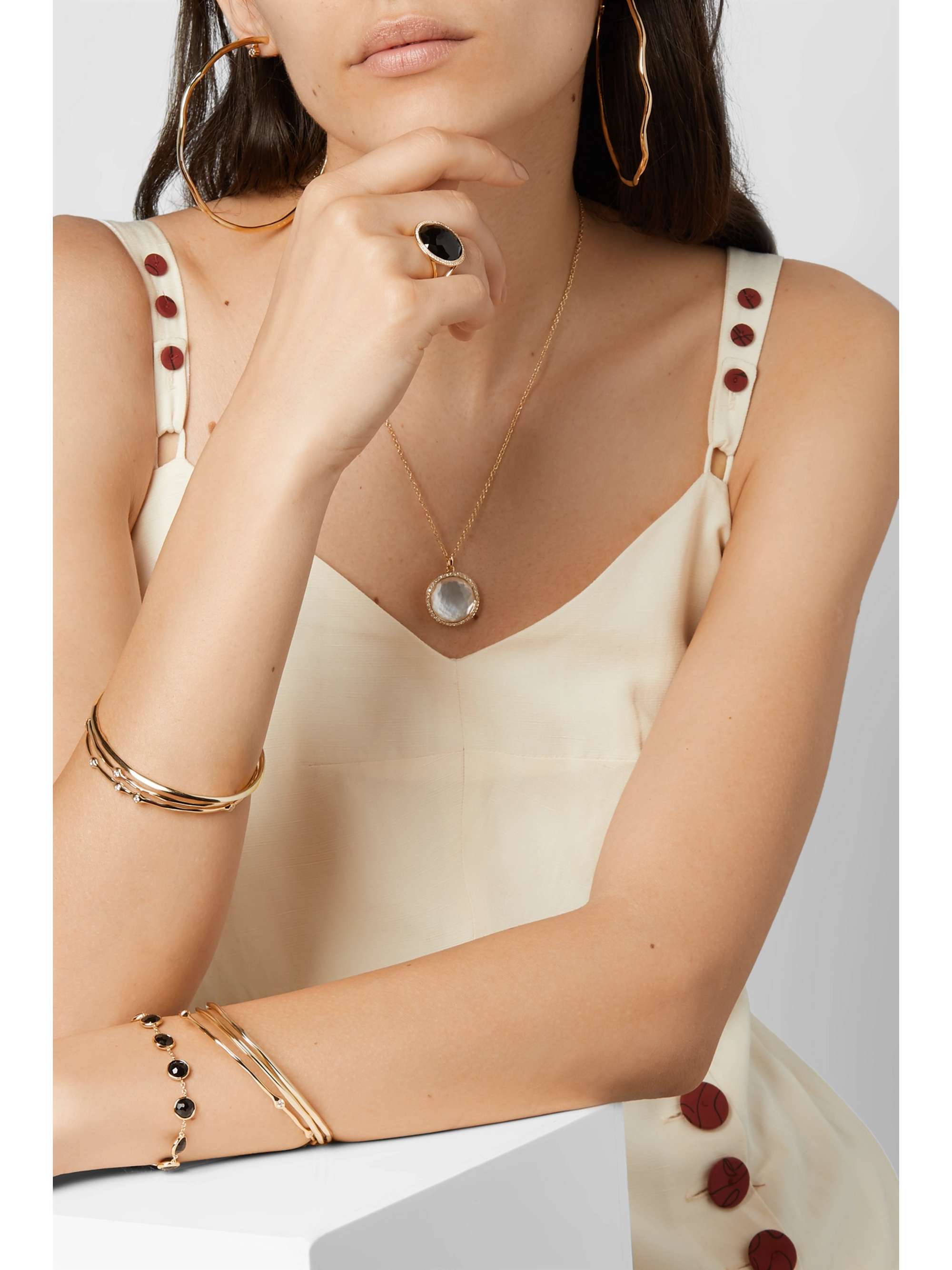 IPPOLITA Lollipop 18-karat gold, onyx and diamond ring