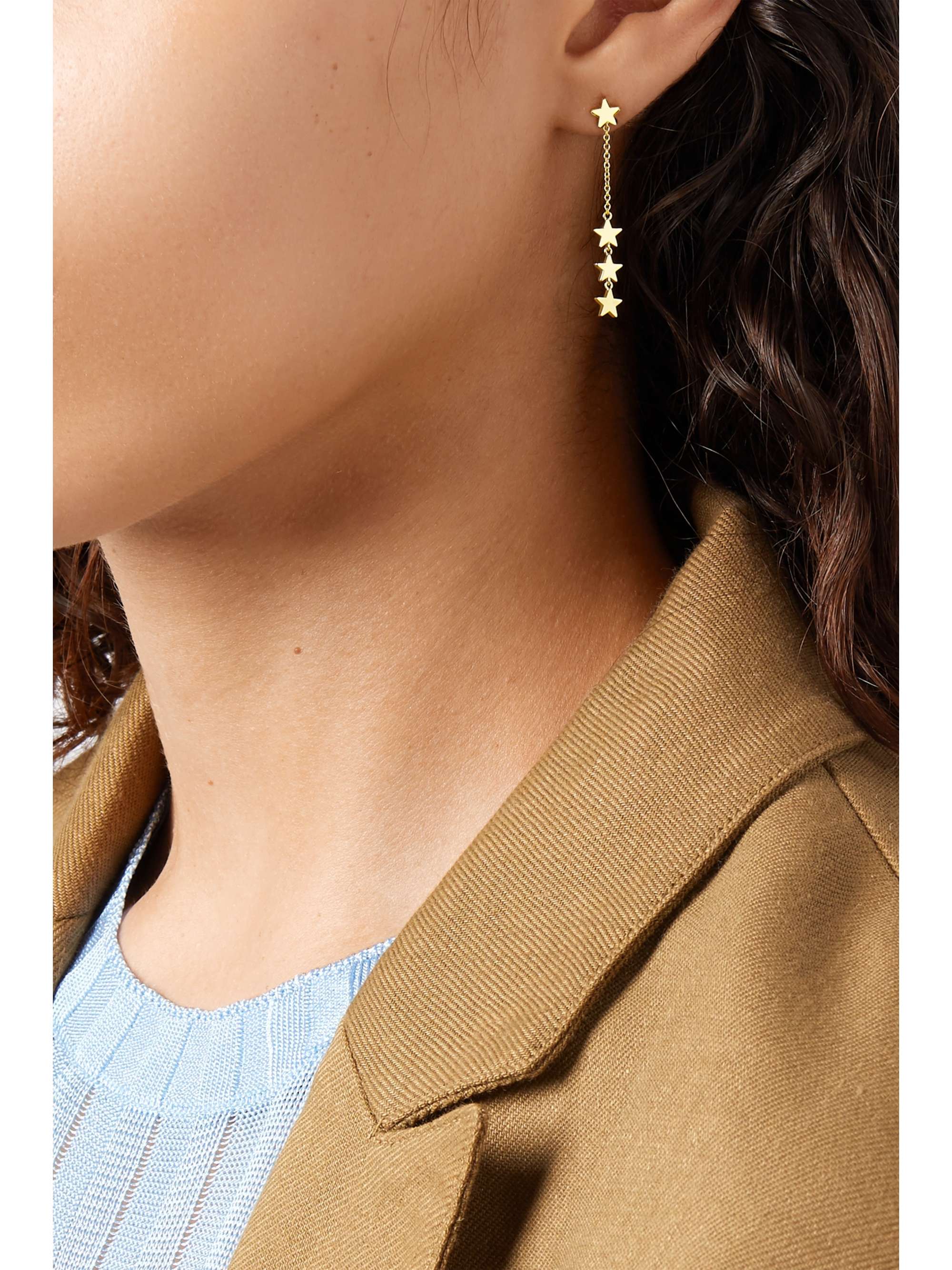 JENNIFER MEYER Four Star 18-karat gold earrings