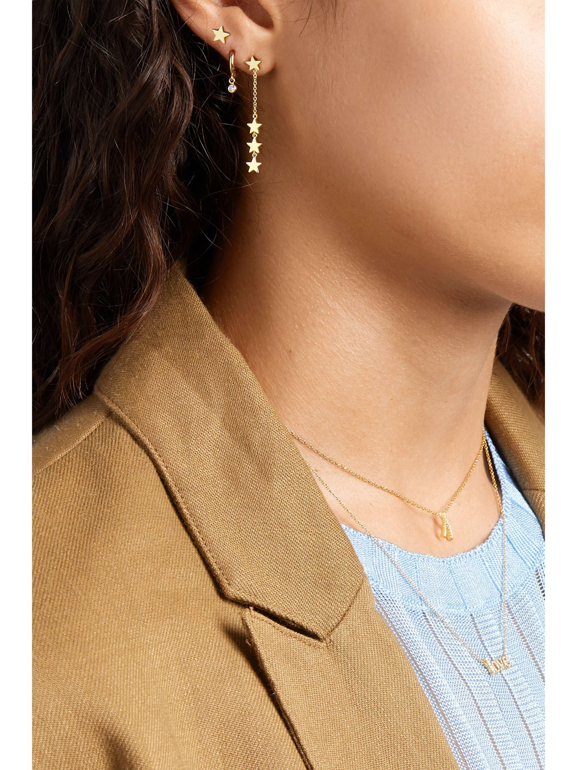 JENNIFER MEYER Four Star 18-karat gold earrings